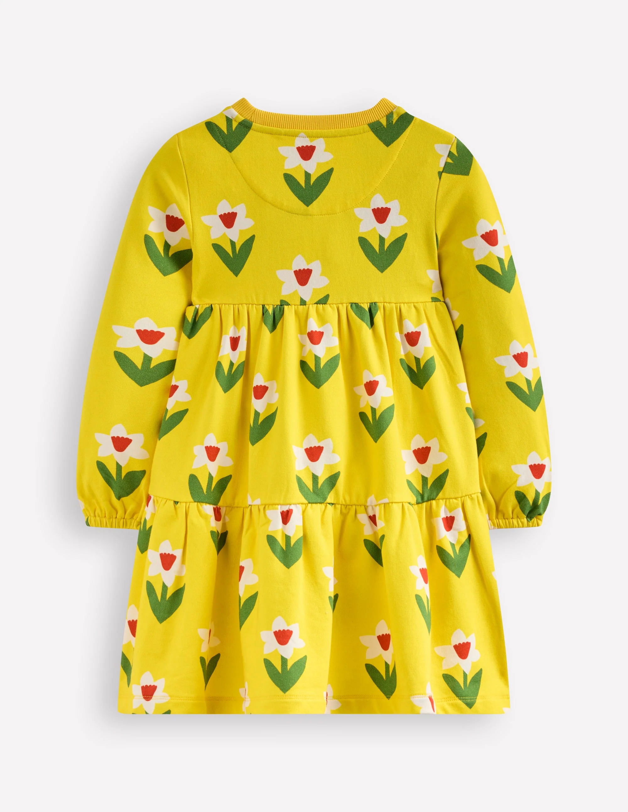 Dixie Tiered Sweatshirt Dress-Tropical Yellow Daffodil - Image 2