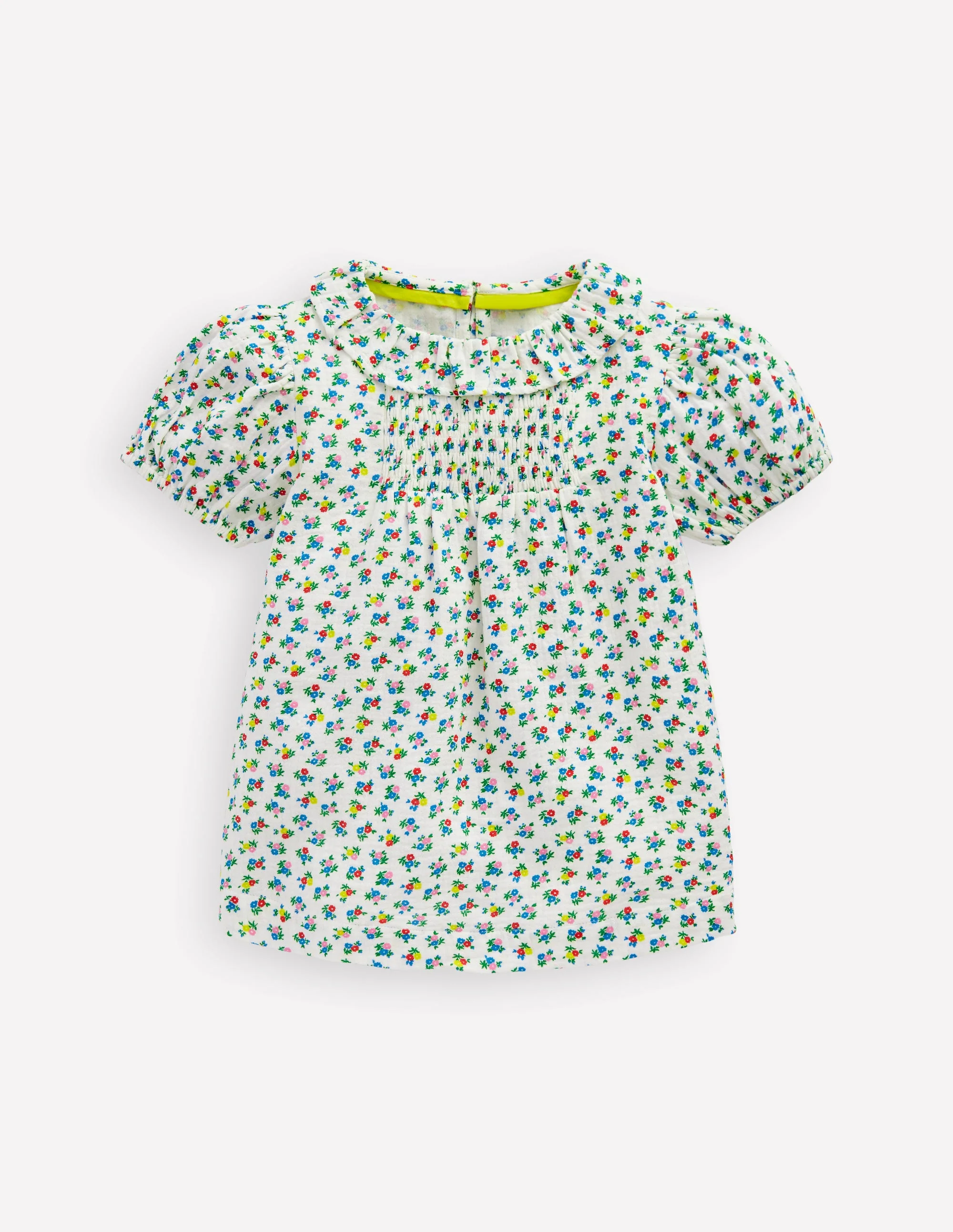 Double Cloth Printed Blouse-Soft Ivory Ditsy Floral