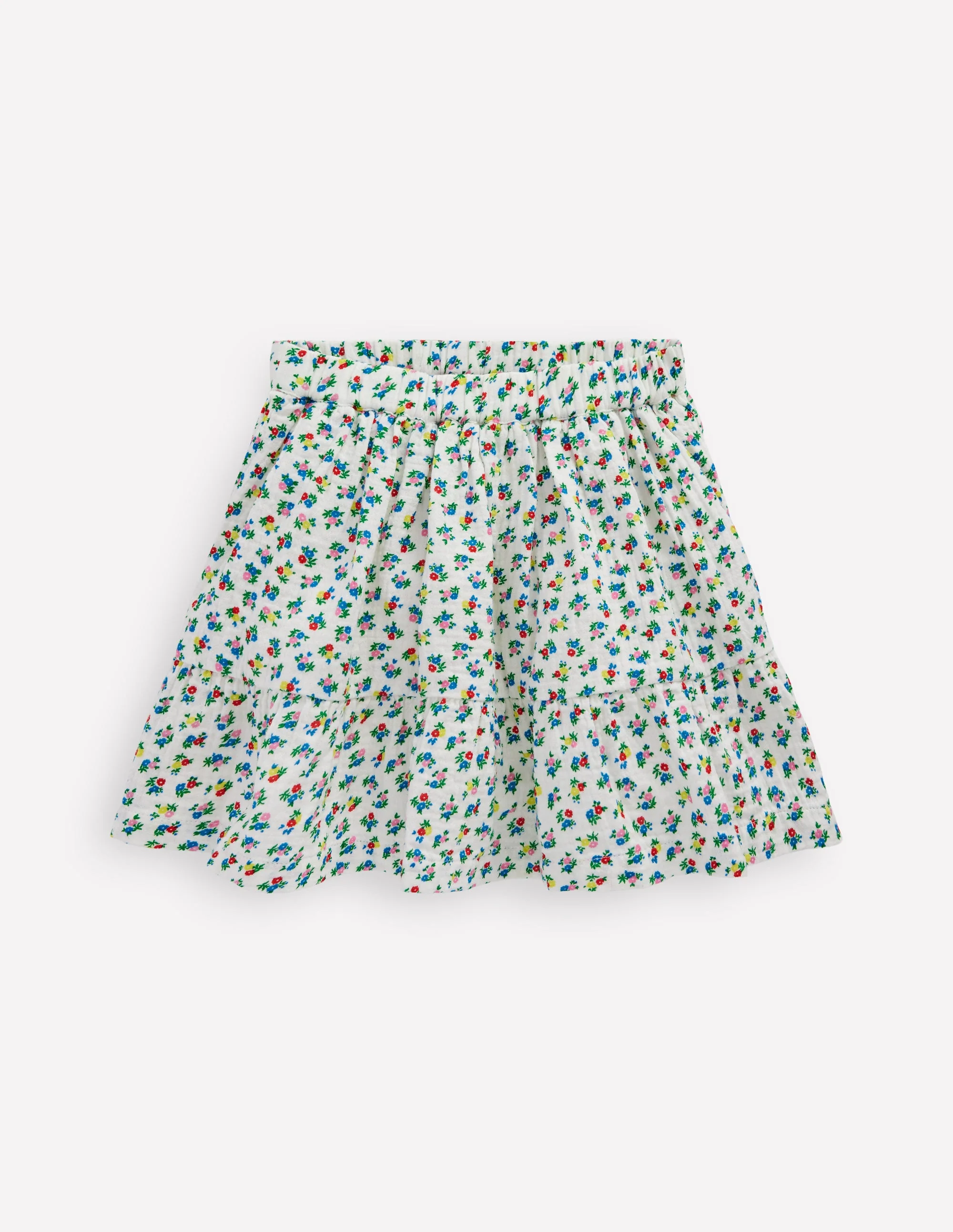 Double Cloth Printed Skirt-Soft Ivory Ditsy Floral