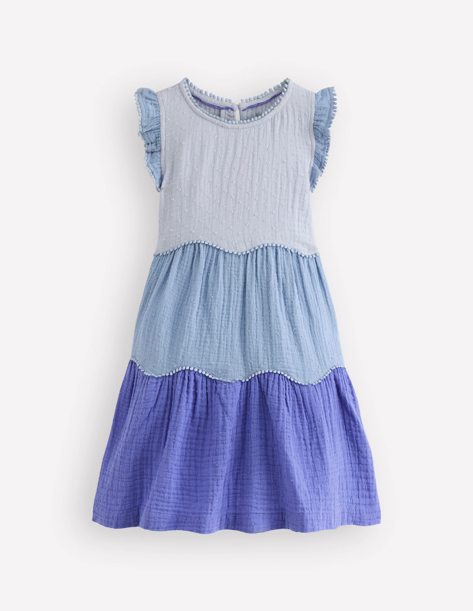 Double Cloth Twirly Dress-Forget Me Not Blue