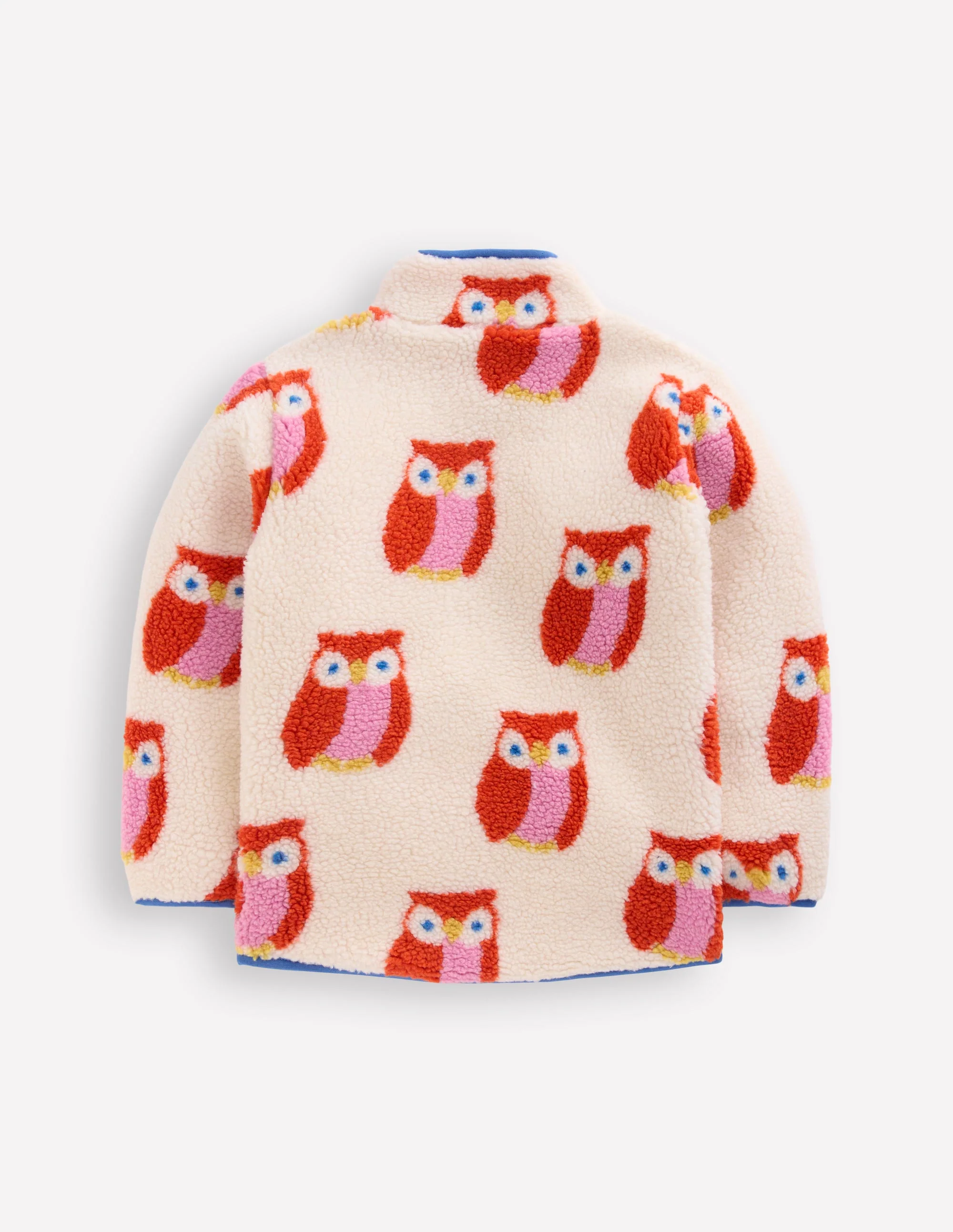 Eden Borg Zip-Through Jacket-Dark Orange Owls - Image 2