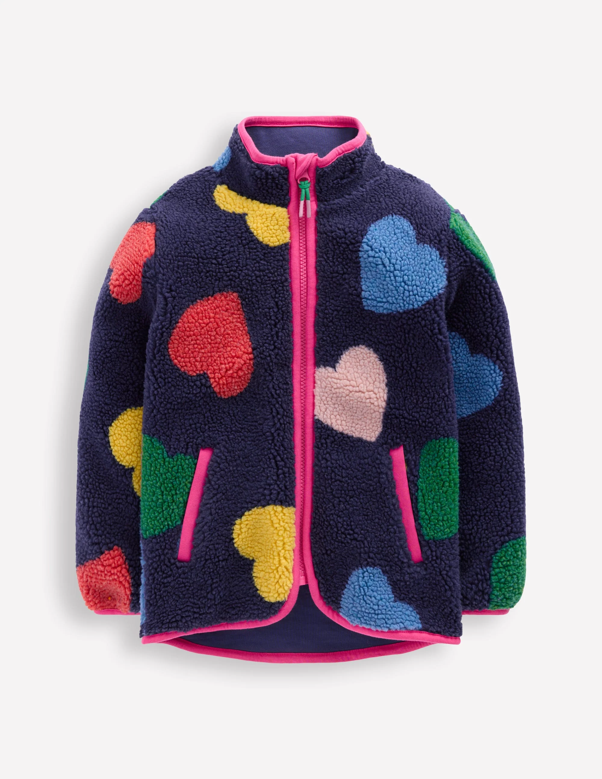Eden Borg Zip-Through Jacket-Starboard Blue Multi Hearts