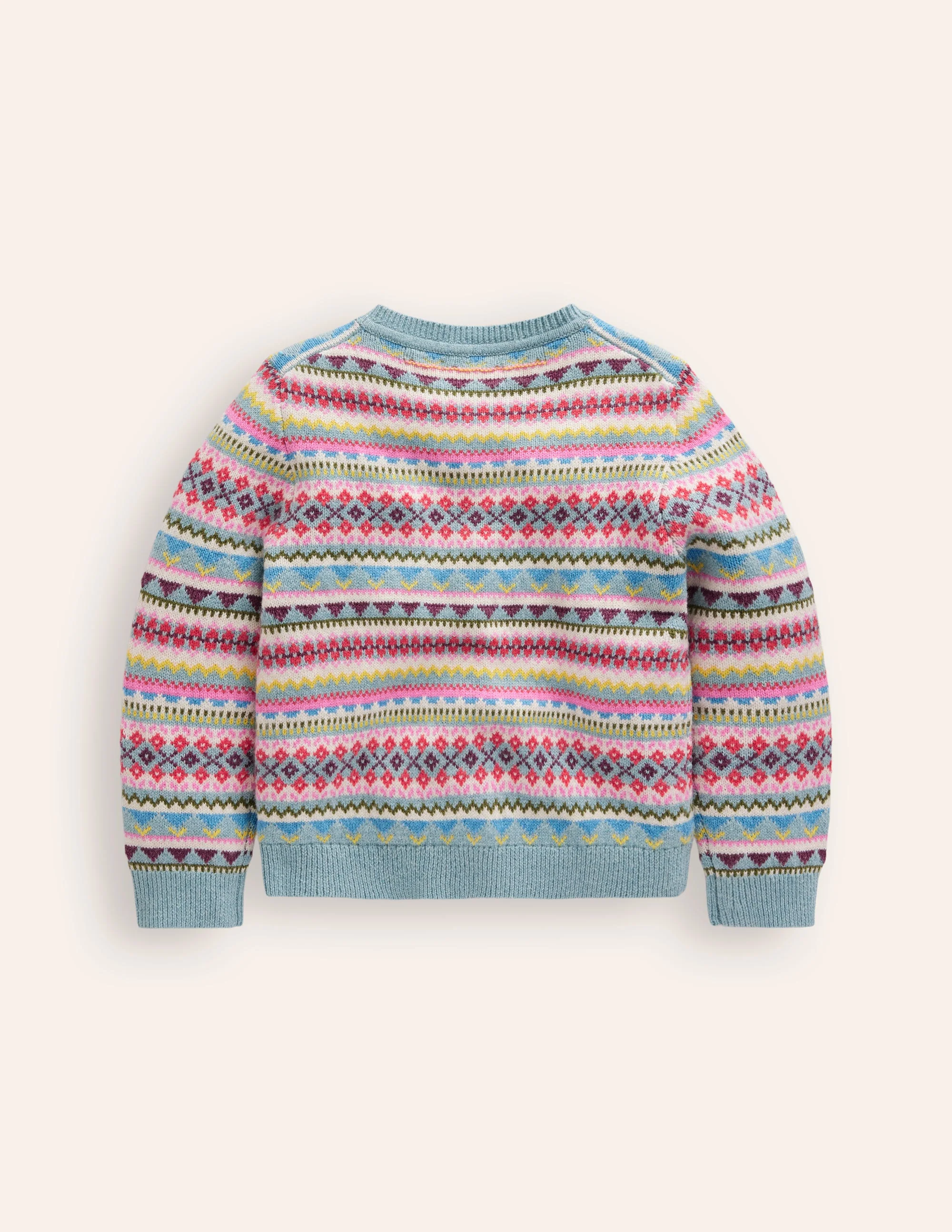 Edie Fair Isle Cardigan-Brook Blue Fair Isle - Image 3