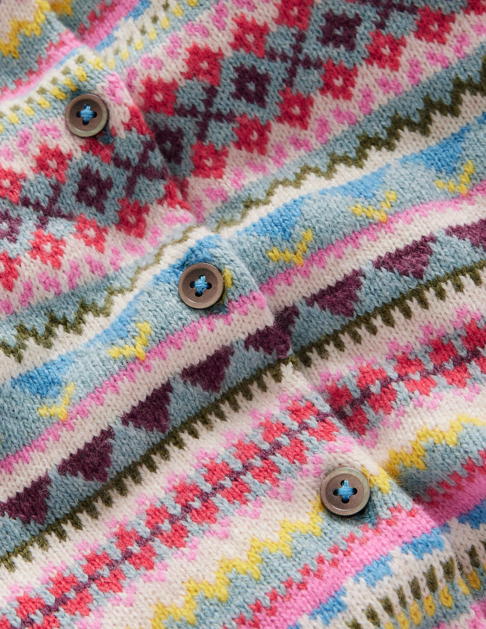 Edie Fair Isle Cardigan-Brook Blue Fair Isle - Image 4