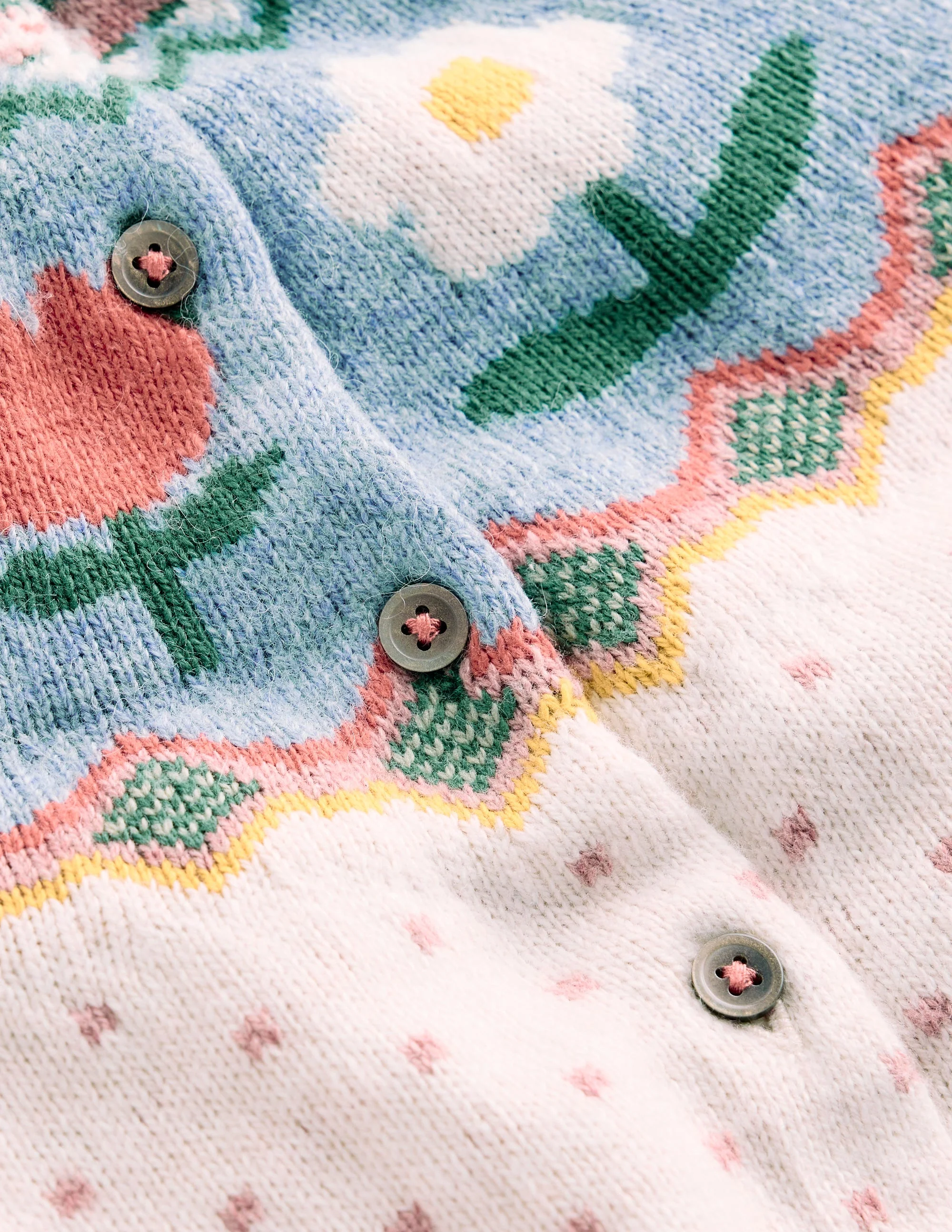 Edie Fair Isle Cardigan-Ecru Marl Spot FLowers - Image 5