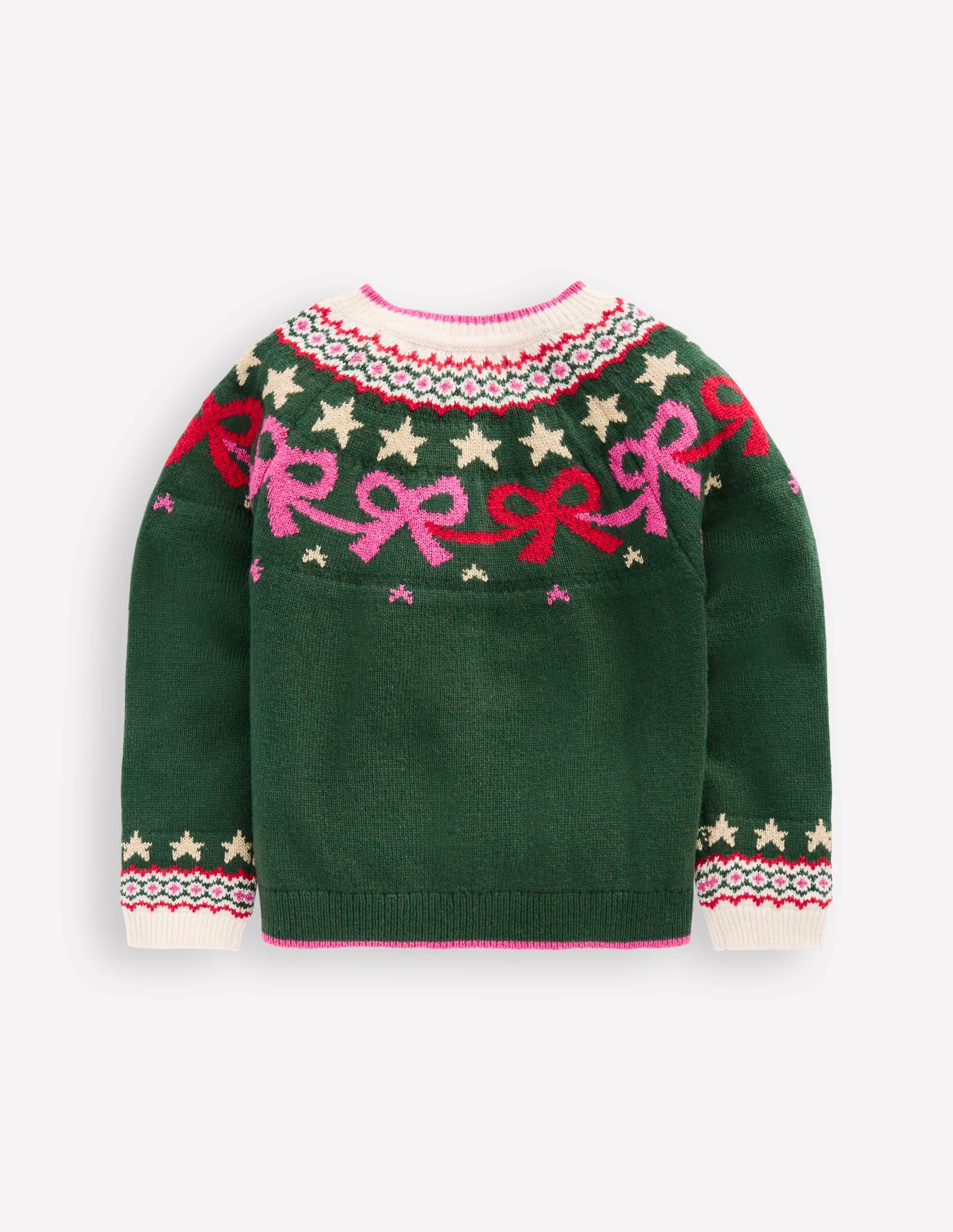 Edie Fair Isle Cardigan-Emerald Night Bows - Image 2