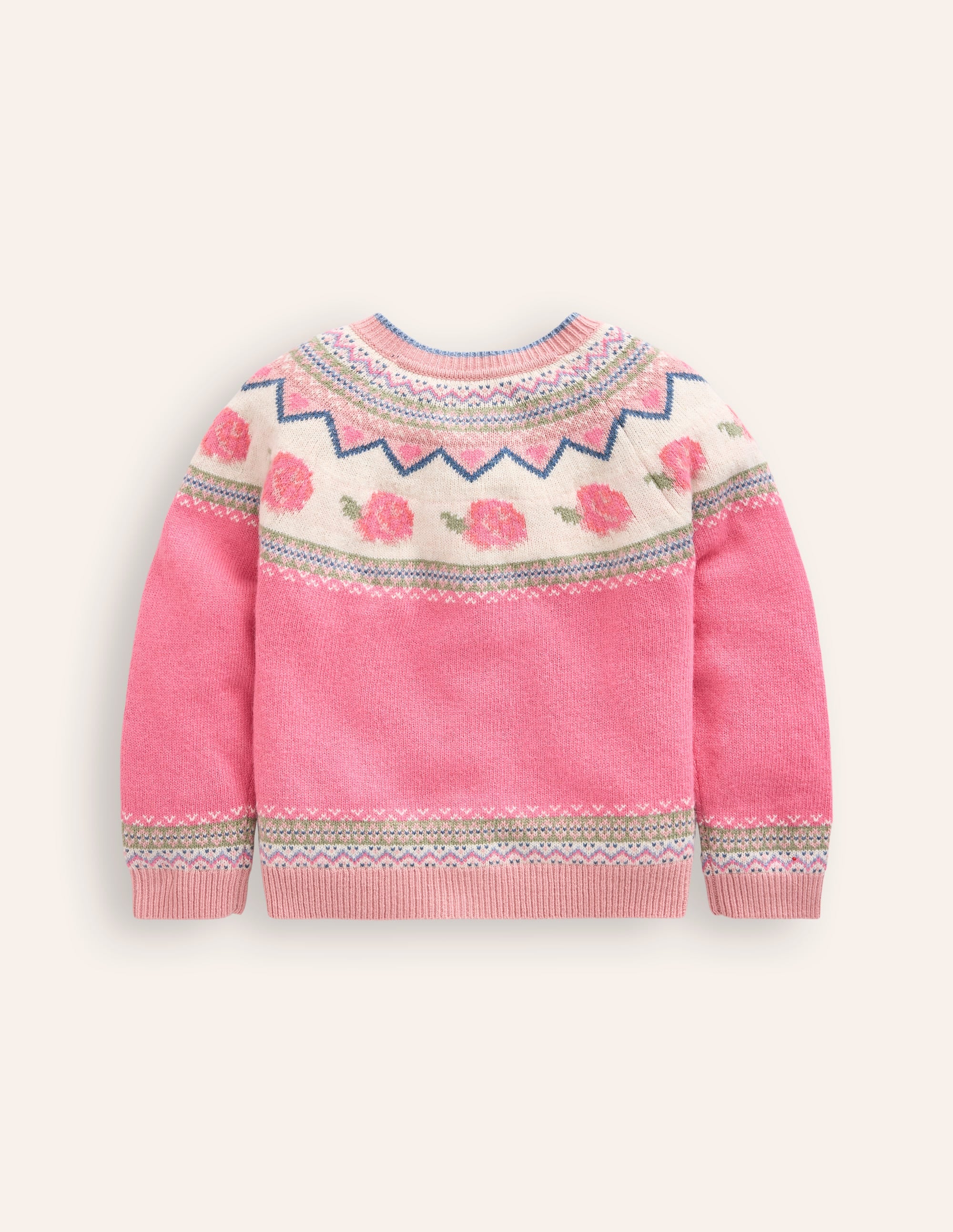 Edie Fair Isle Cardigan-Jam Marl Roses - Image 4