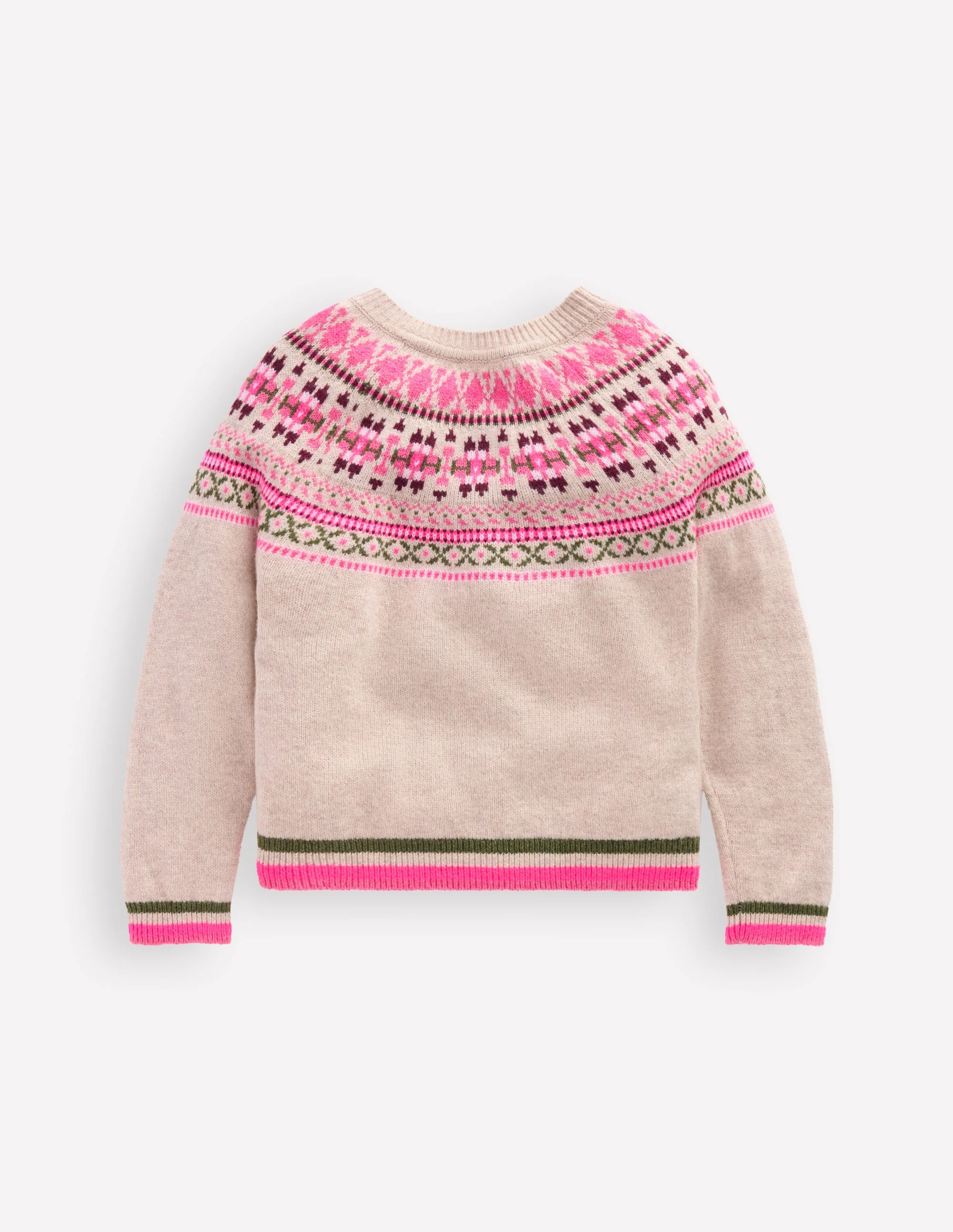 Edie Fair Isle Cardigan-Oatmeal Heritage Fair Isle - Image 5