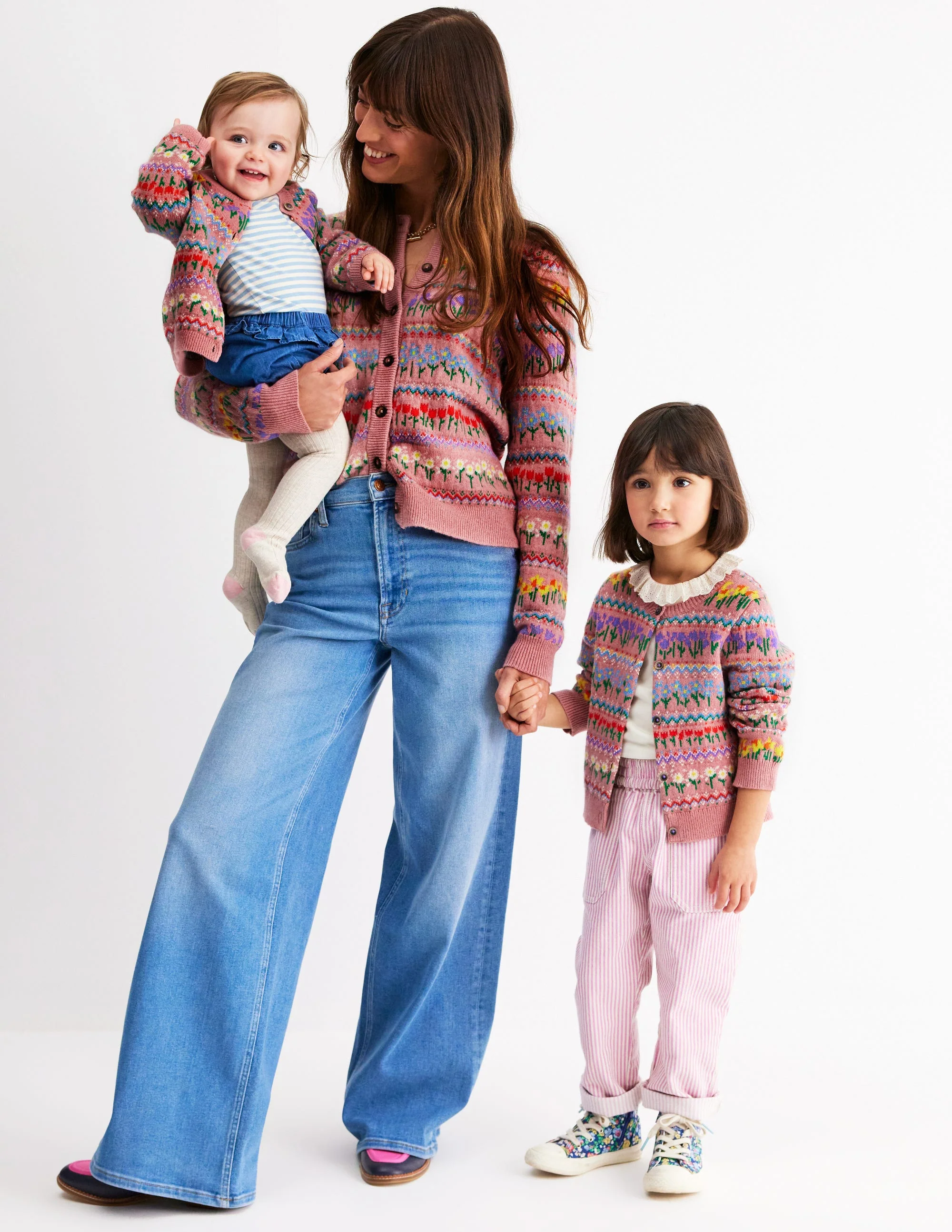Edie Fair Isle Cardigan-Sea Pink Flowers - Image 5