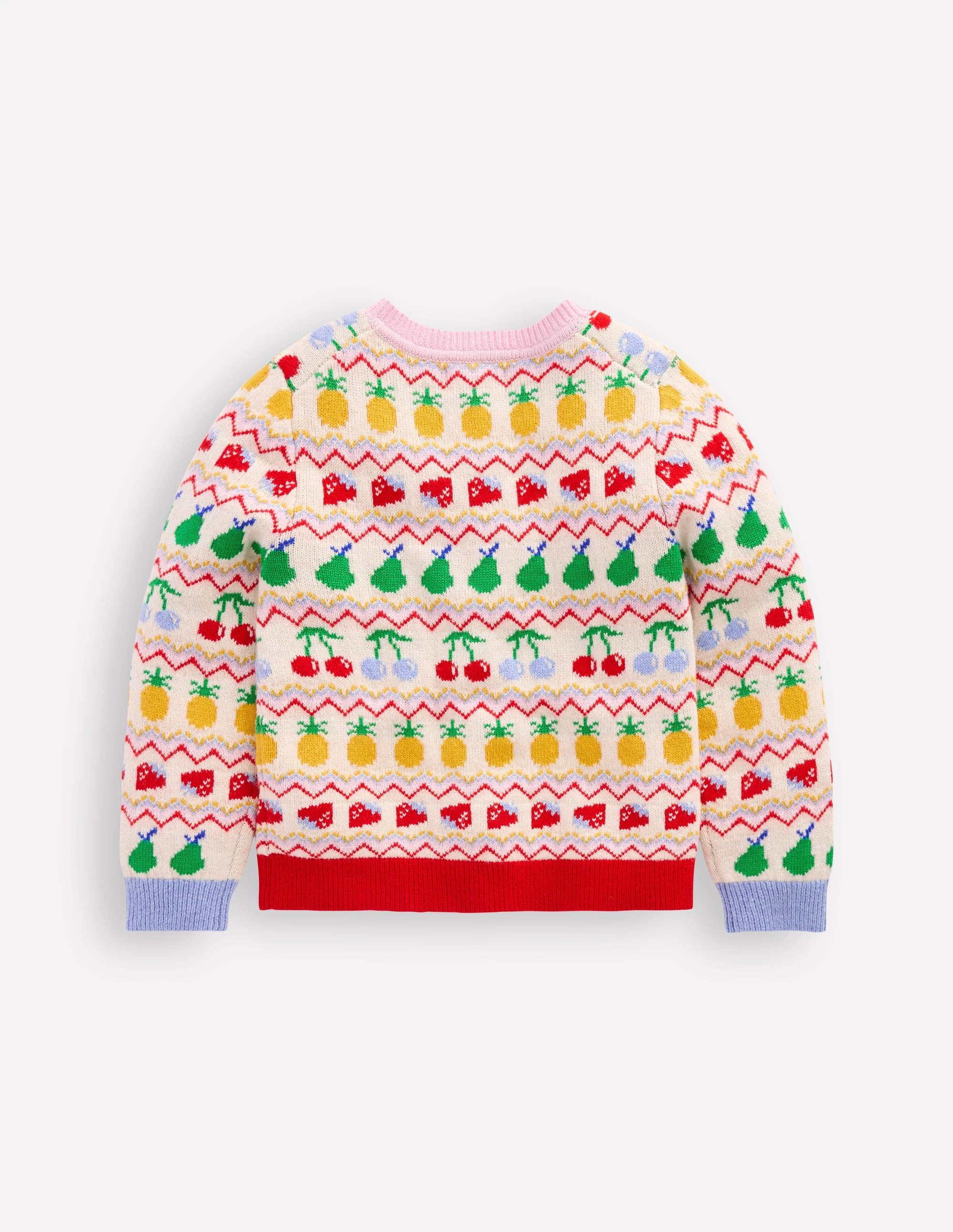 Edie Fun Fair Isle Cardigan-Multi Fruit - Image 2