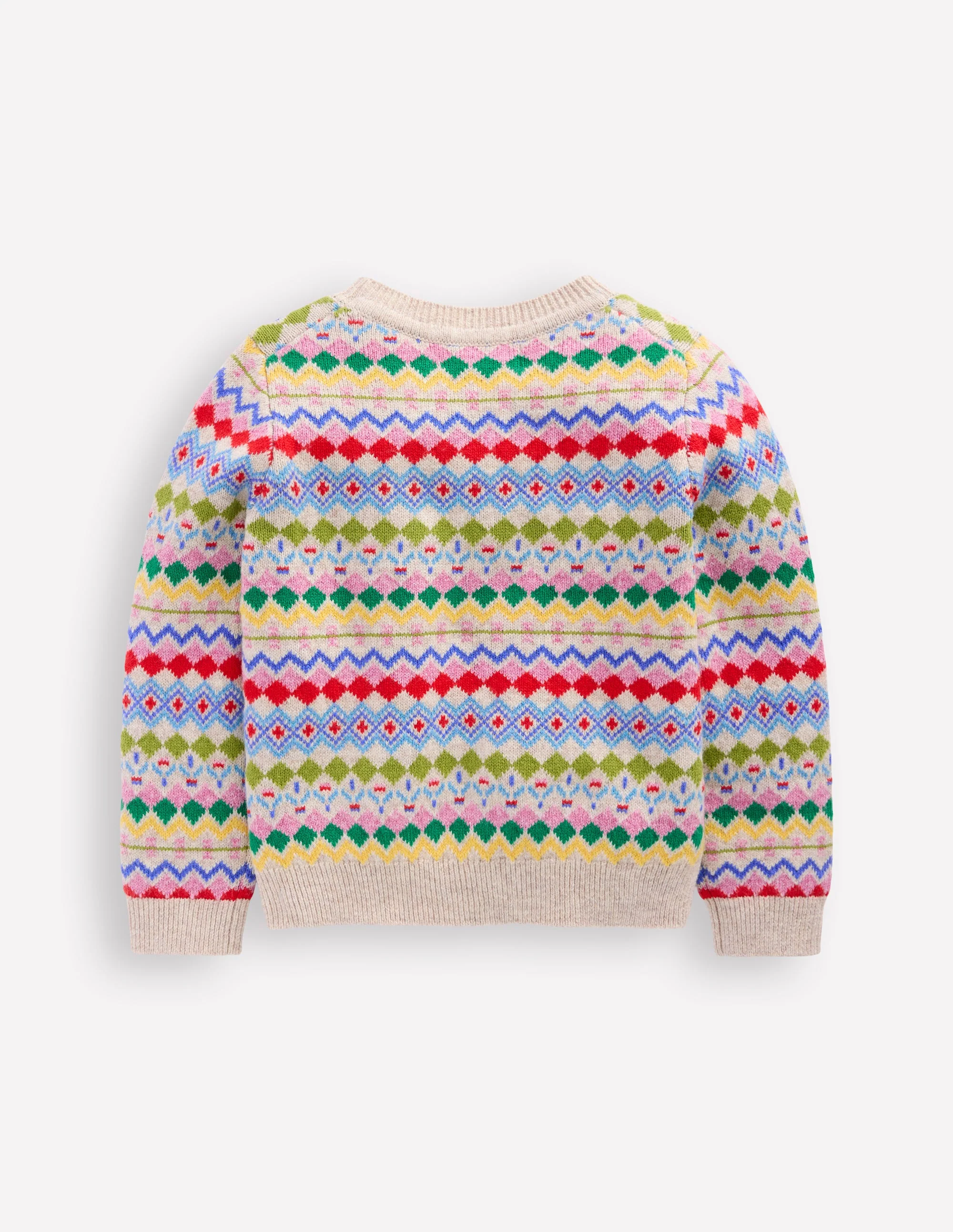 Eleanor Fair Isle Jumper-Oatmeal Melange Fair Isle - Image 2