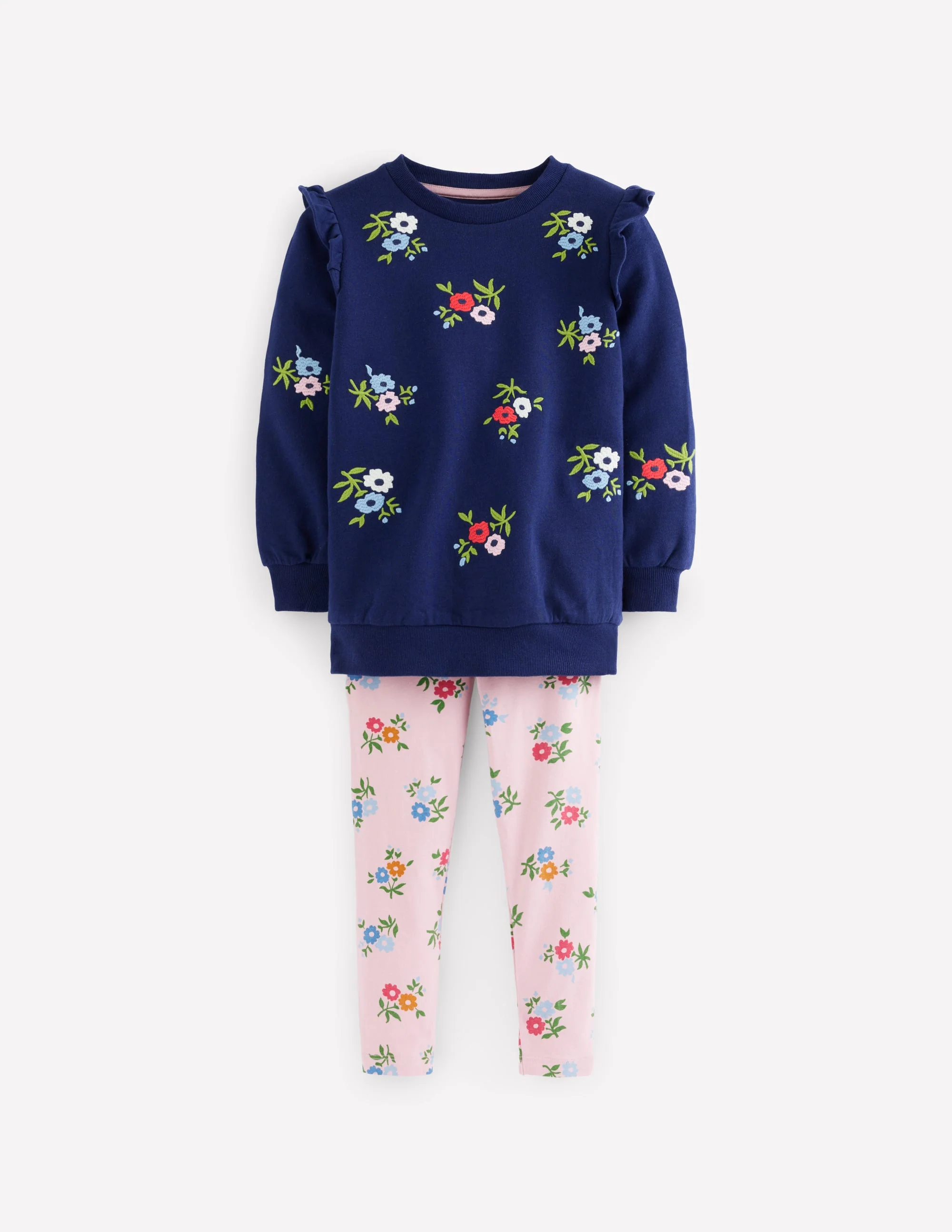 Embroidered Tunic Set-College Navy Embroidery