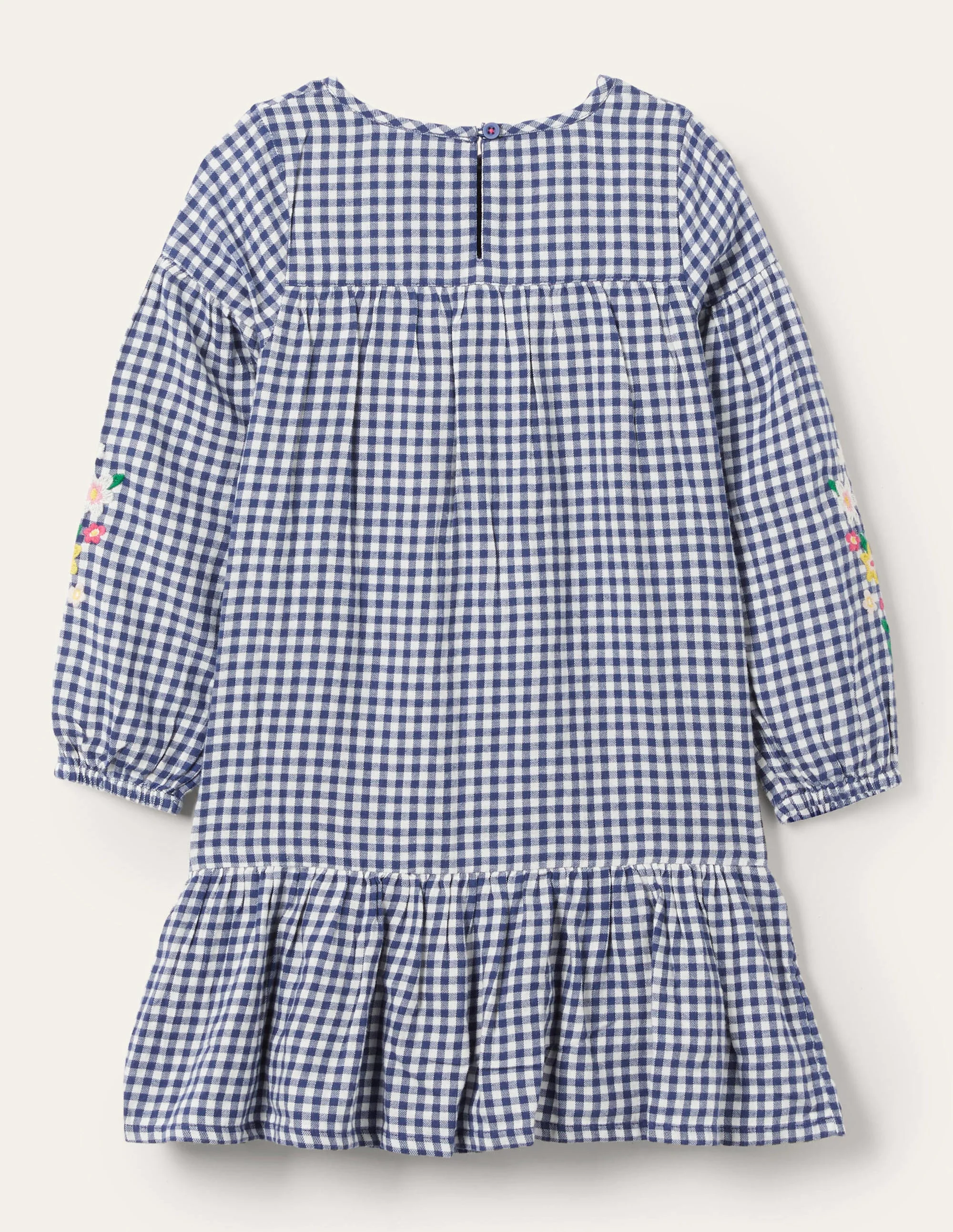Embroidered Woven Dress-Starboard Blue Gingham - Image 2