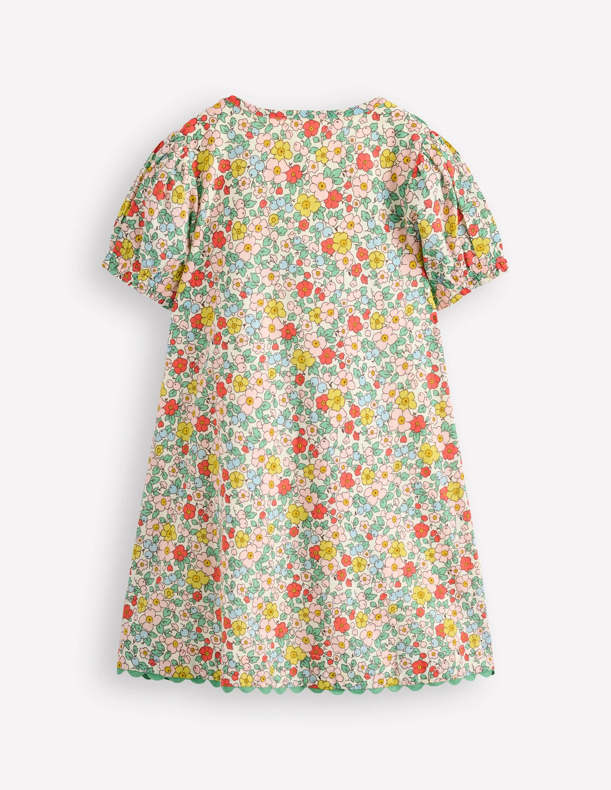 Embroidered Yoke Dress-Vanilla White Apple Blossom - Image 2