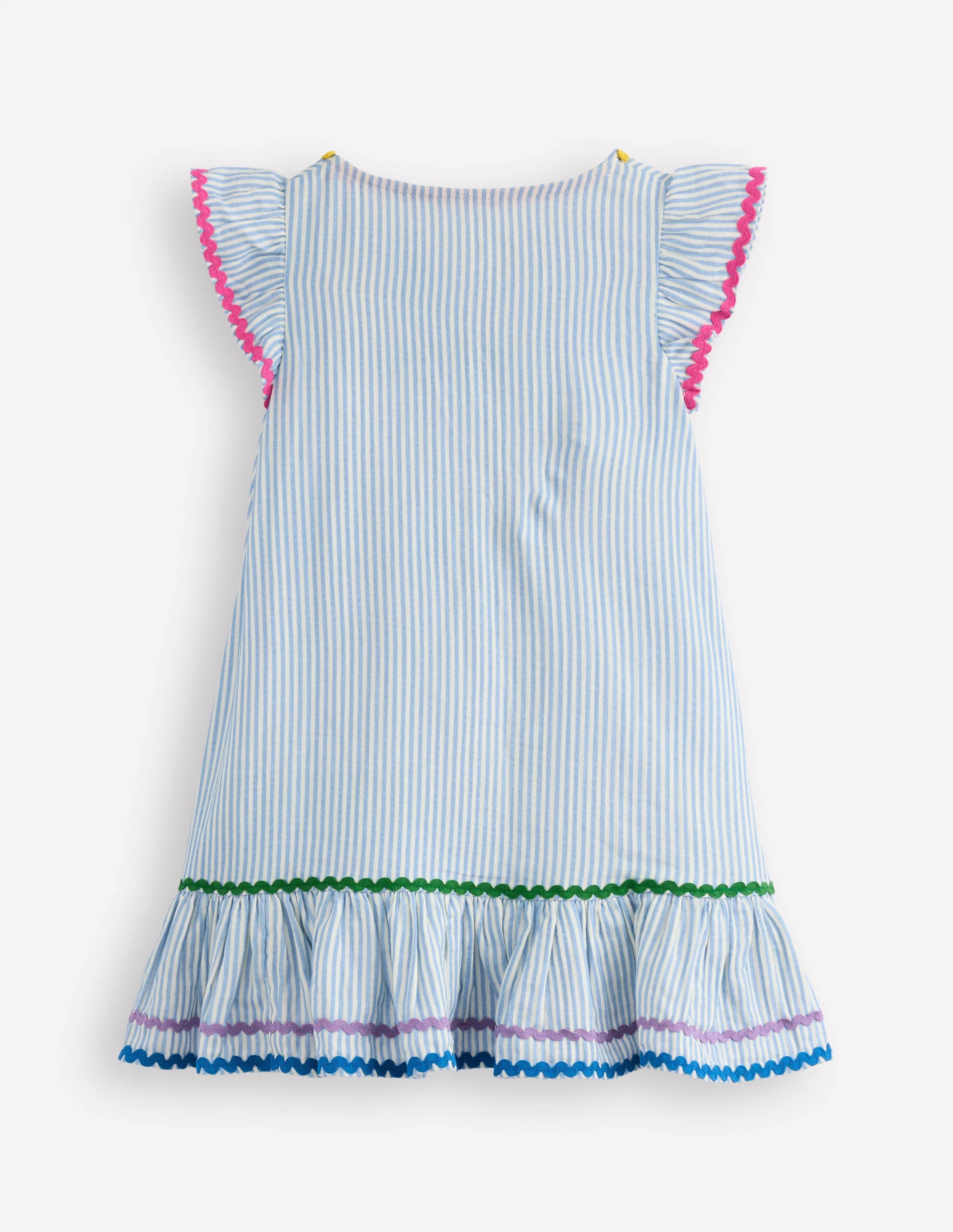 Emmy Woven Beach Dress-Blue Ticking Stripe - Image 2