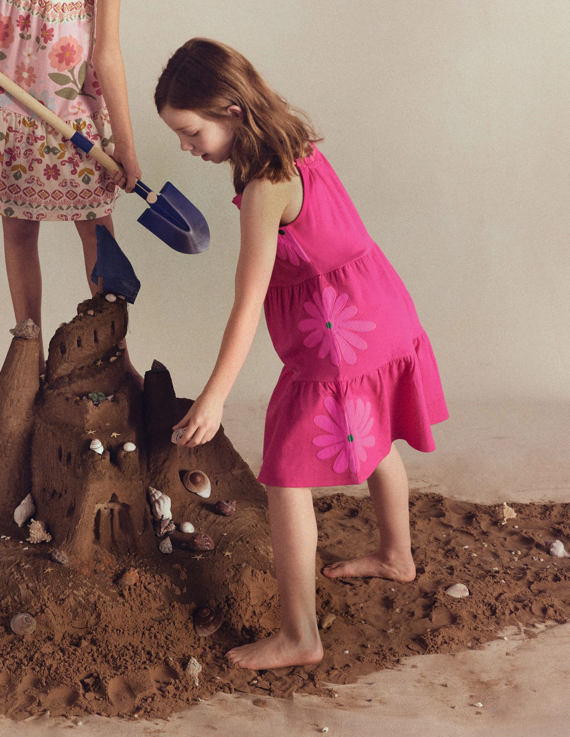Enola Appliqué Jersey Dress-Raspberry Pink Giant Daisy - Image 4