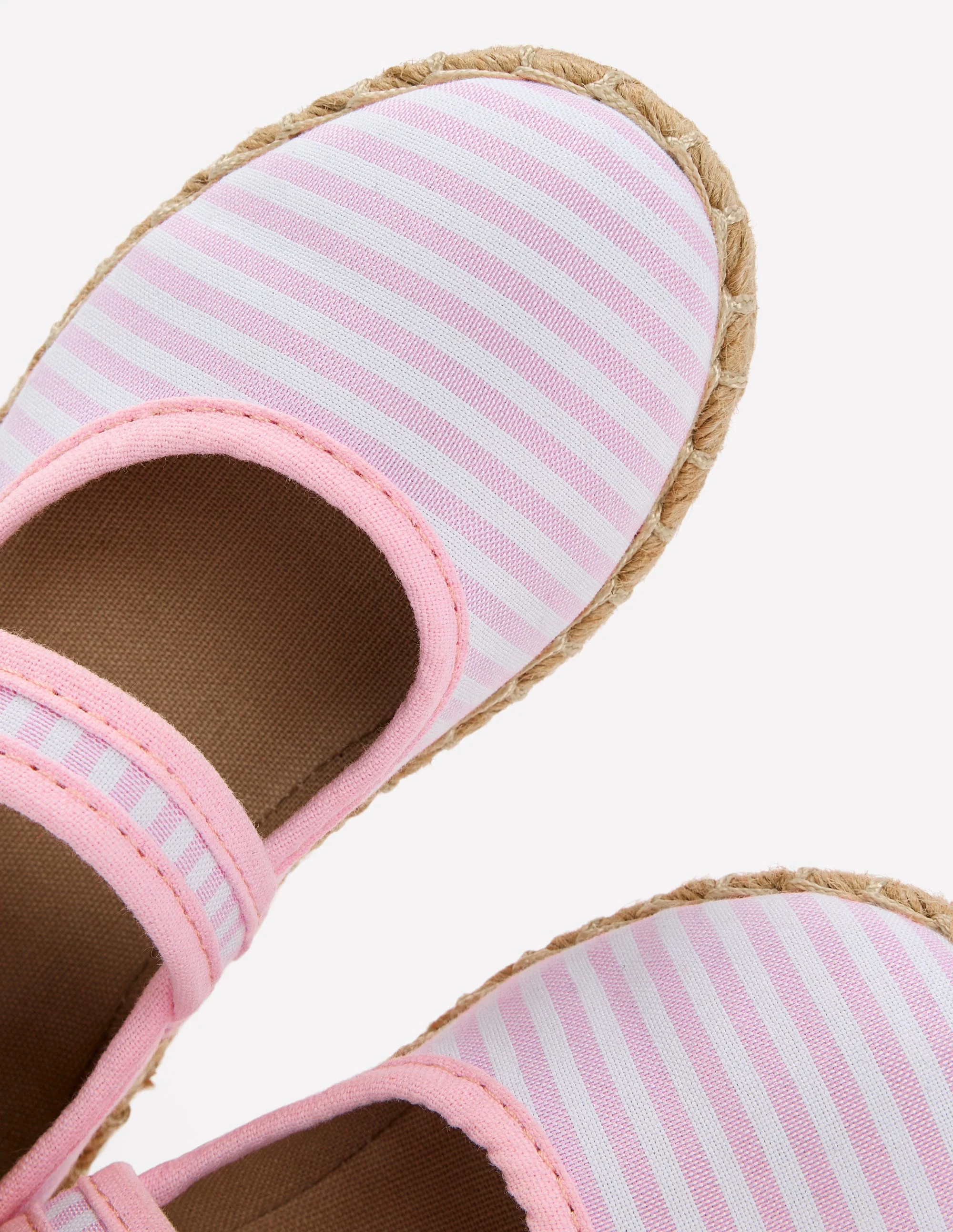Espadrille Mary Janes-Sea Pink Ticking stripe - Image 3