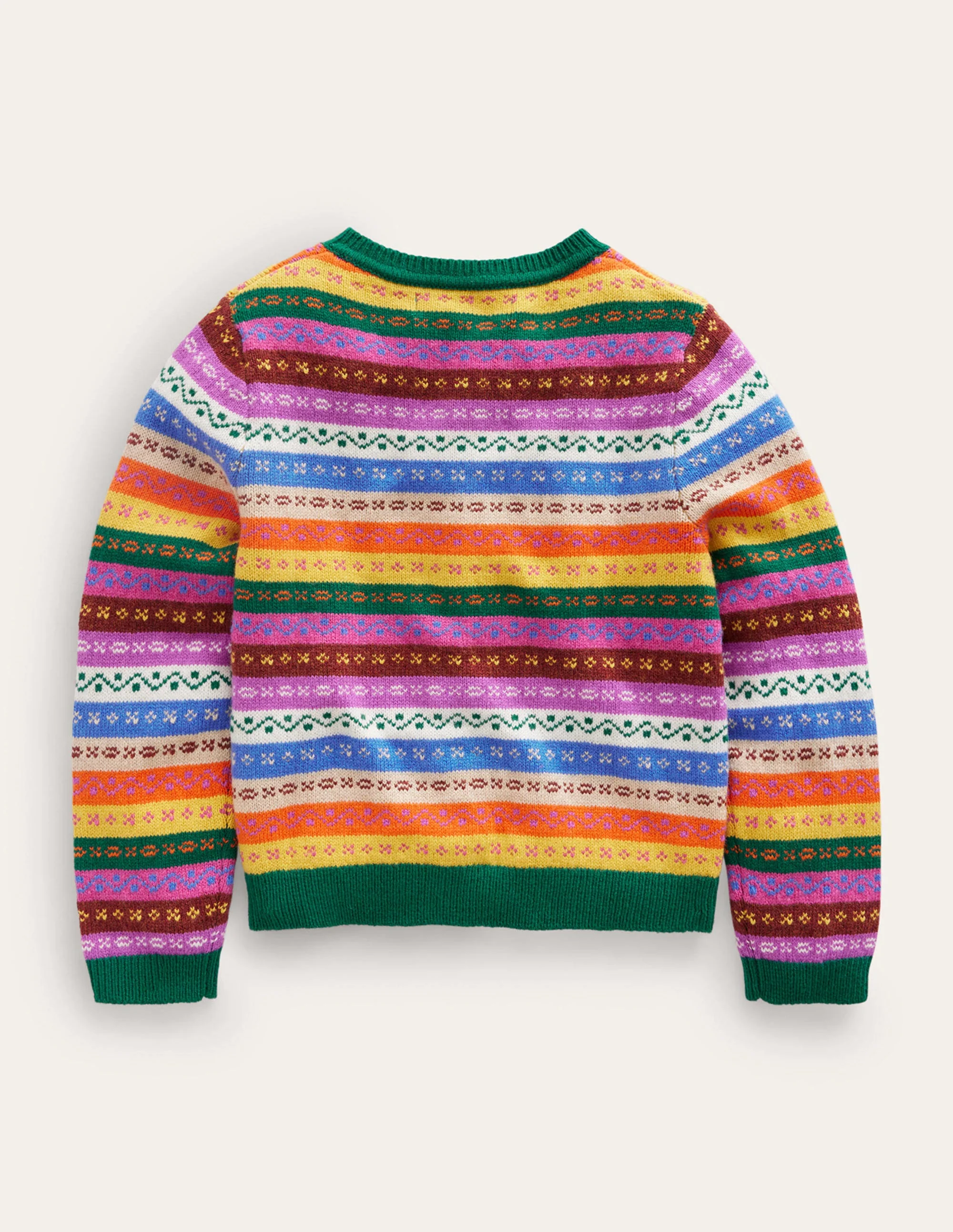 Fair Isle Cardigan-Rainbow Multi Stripe - Image 2