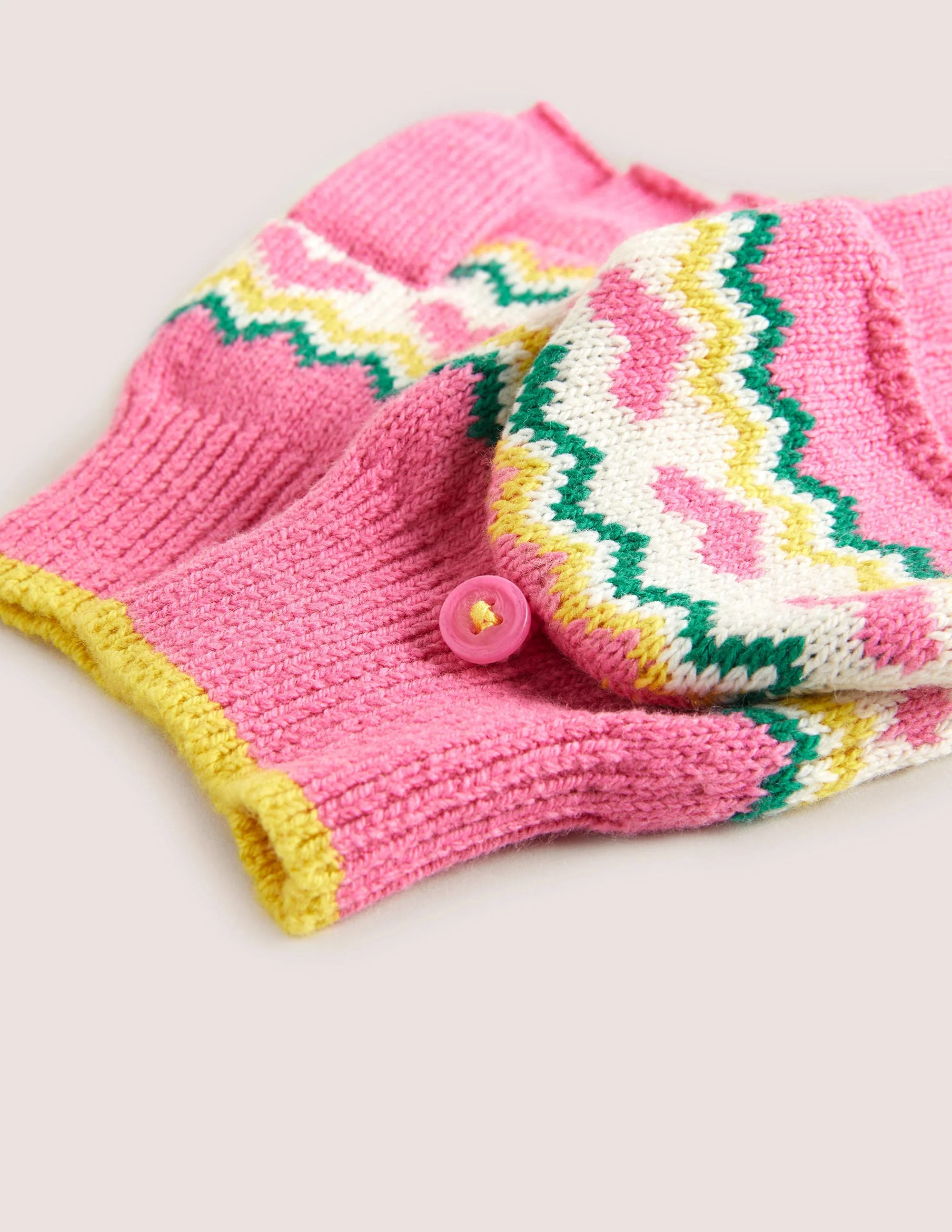Fair Isle Mittens-Pink - Image 2