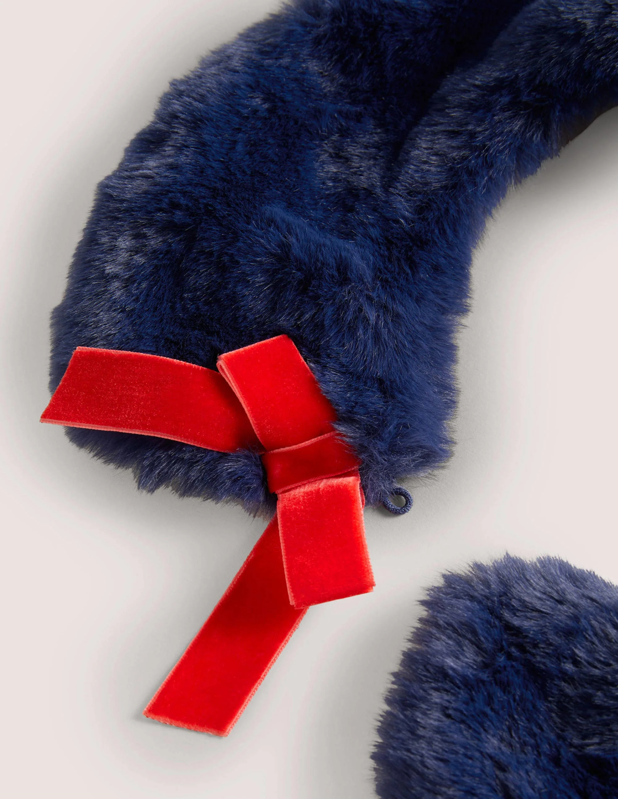 Faux Fur Collar-Navy - Image 3