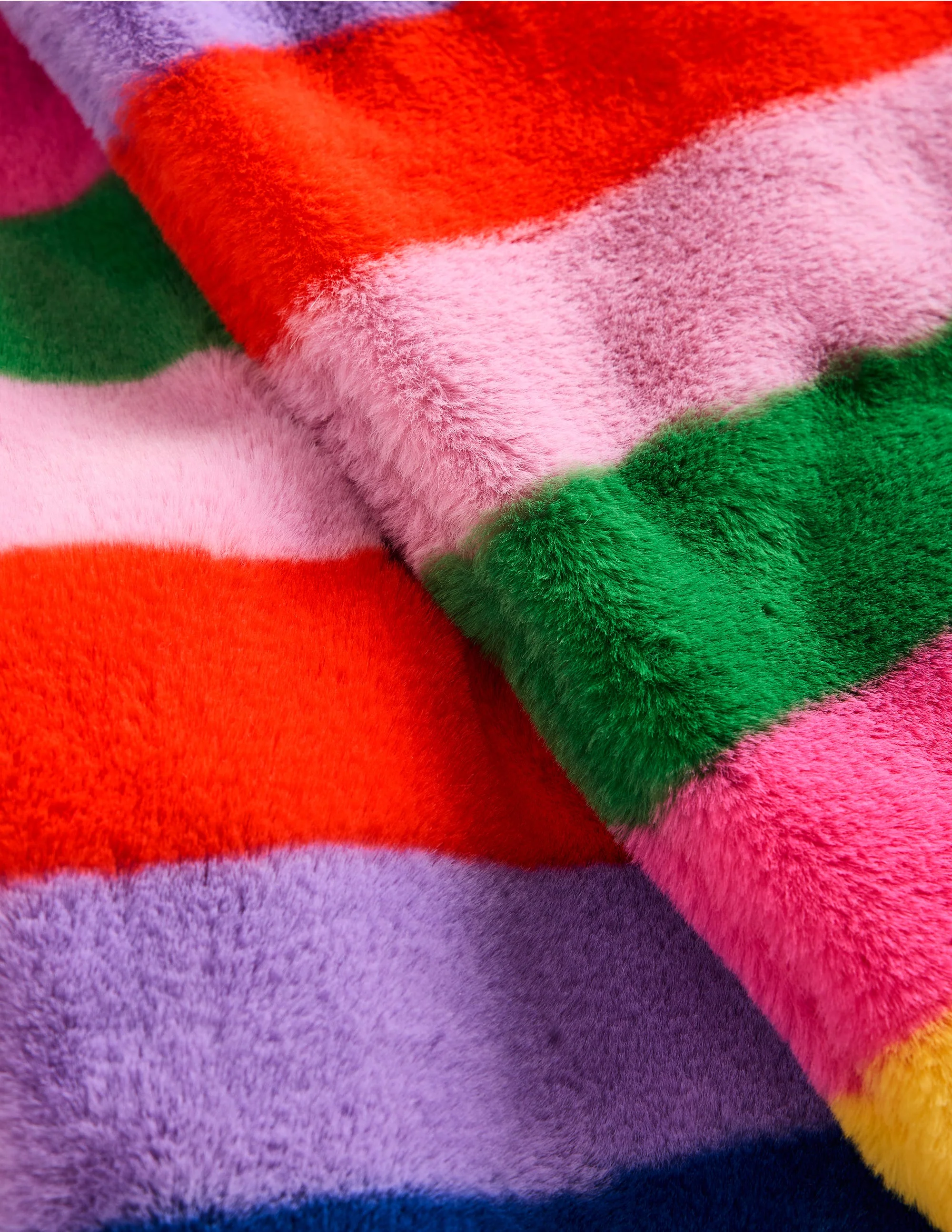 Faux Fur Scarf-Rainbow Fur Stripe - Image 2
