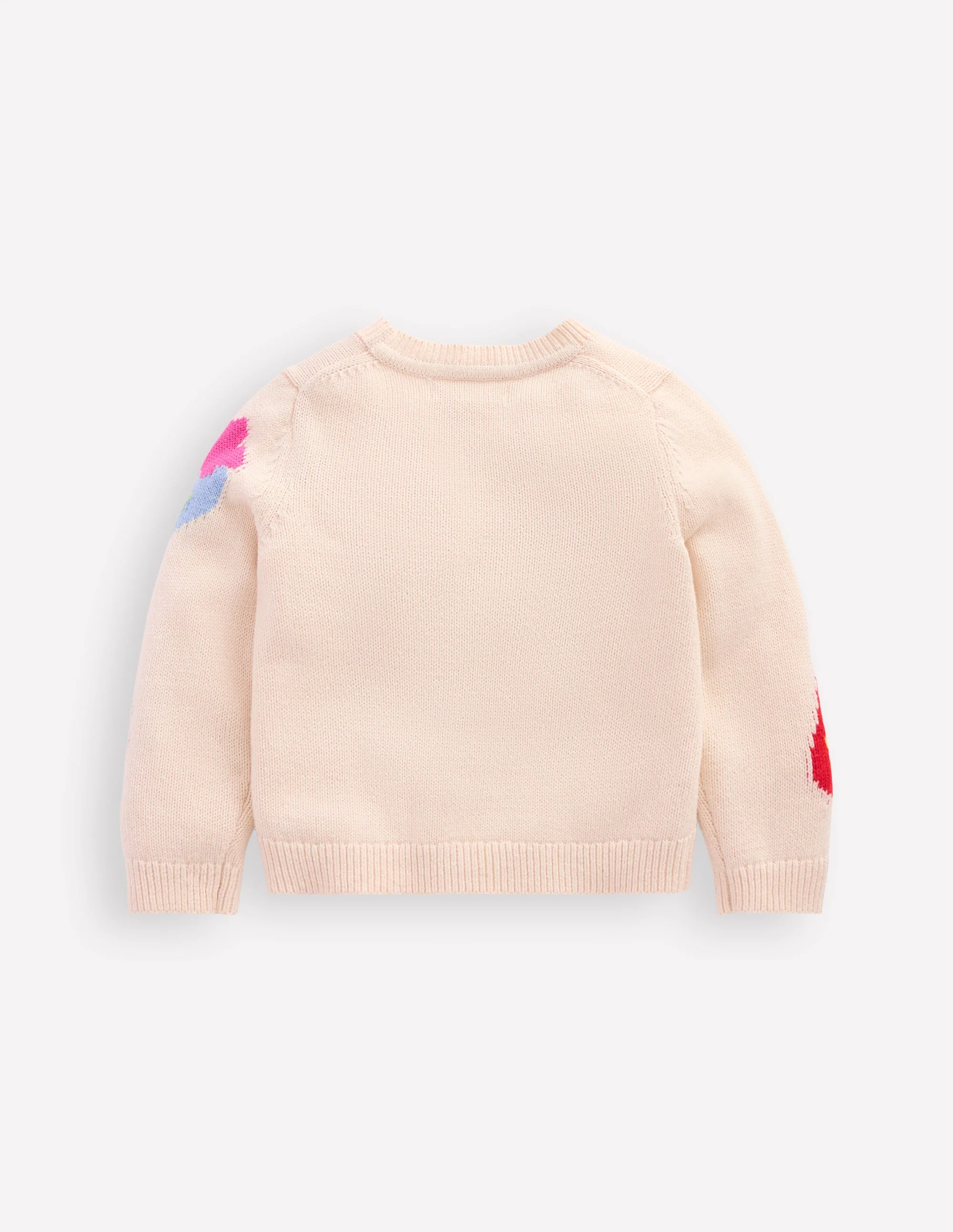 Flora Fun V-Neck Cardigan-Ecru Marl Strawberries - Image 2