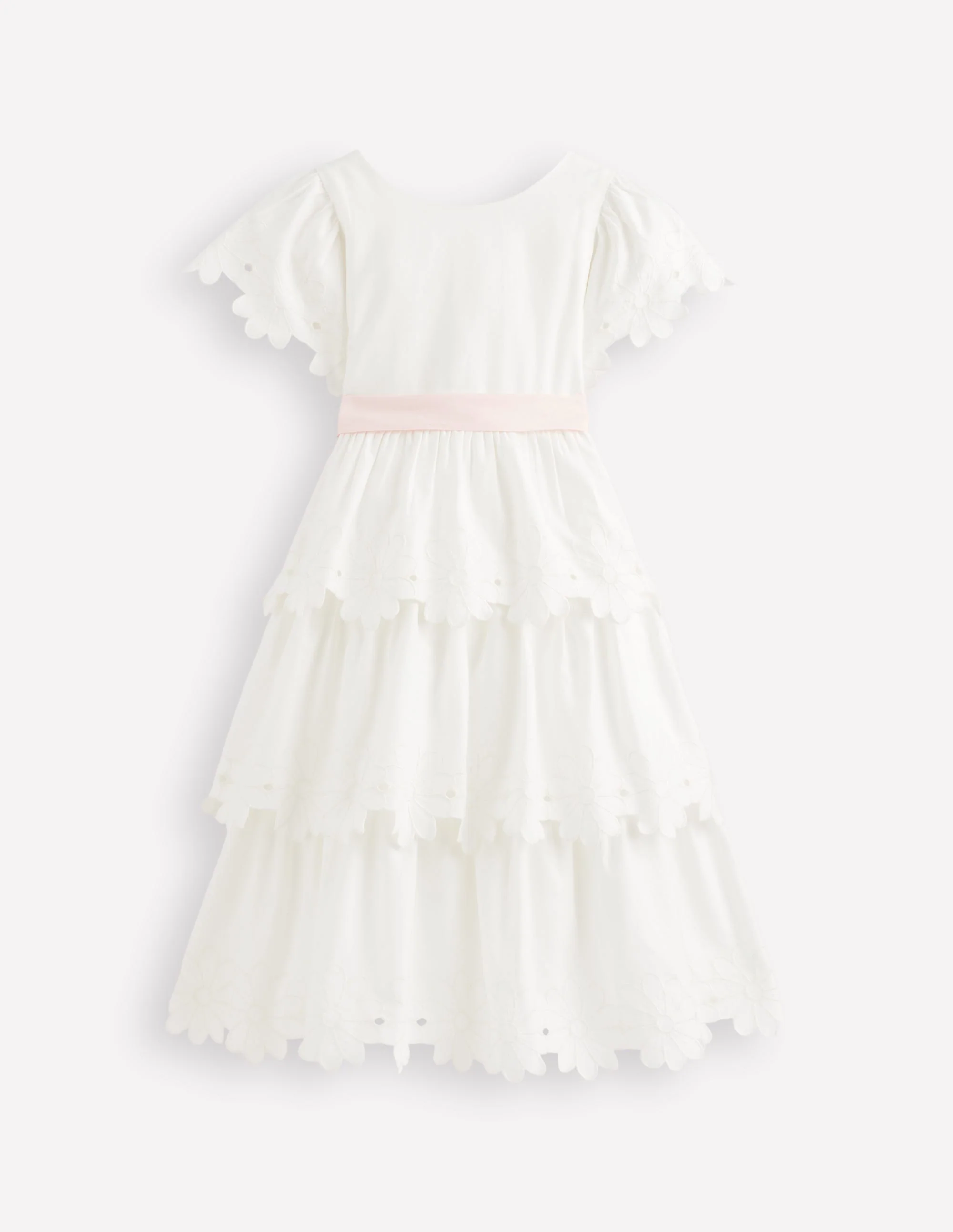Flower Hem Occasion Dress-Soft Ivory - Image 3