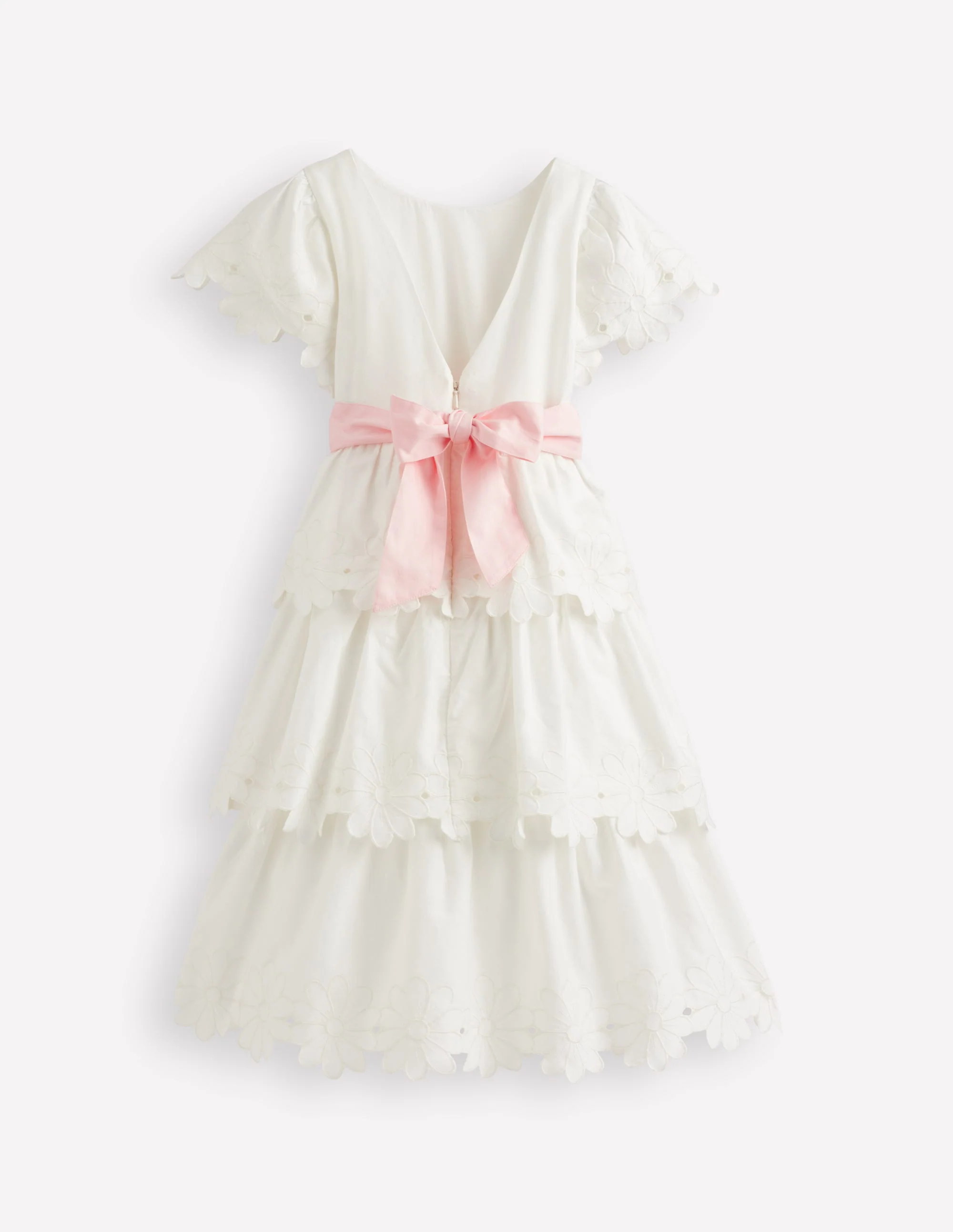 Flower Hem Occasion Dress-Soft Ivory - Image 4