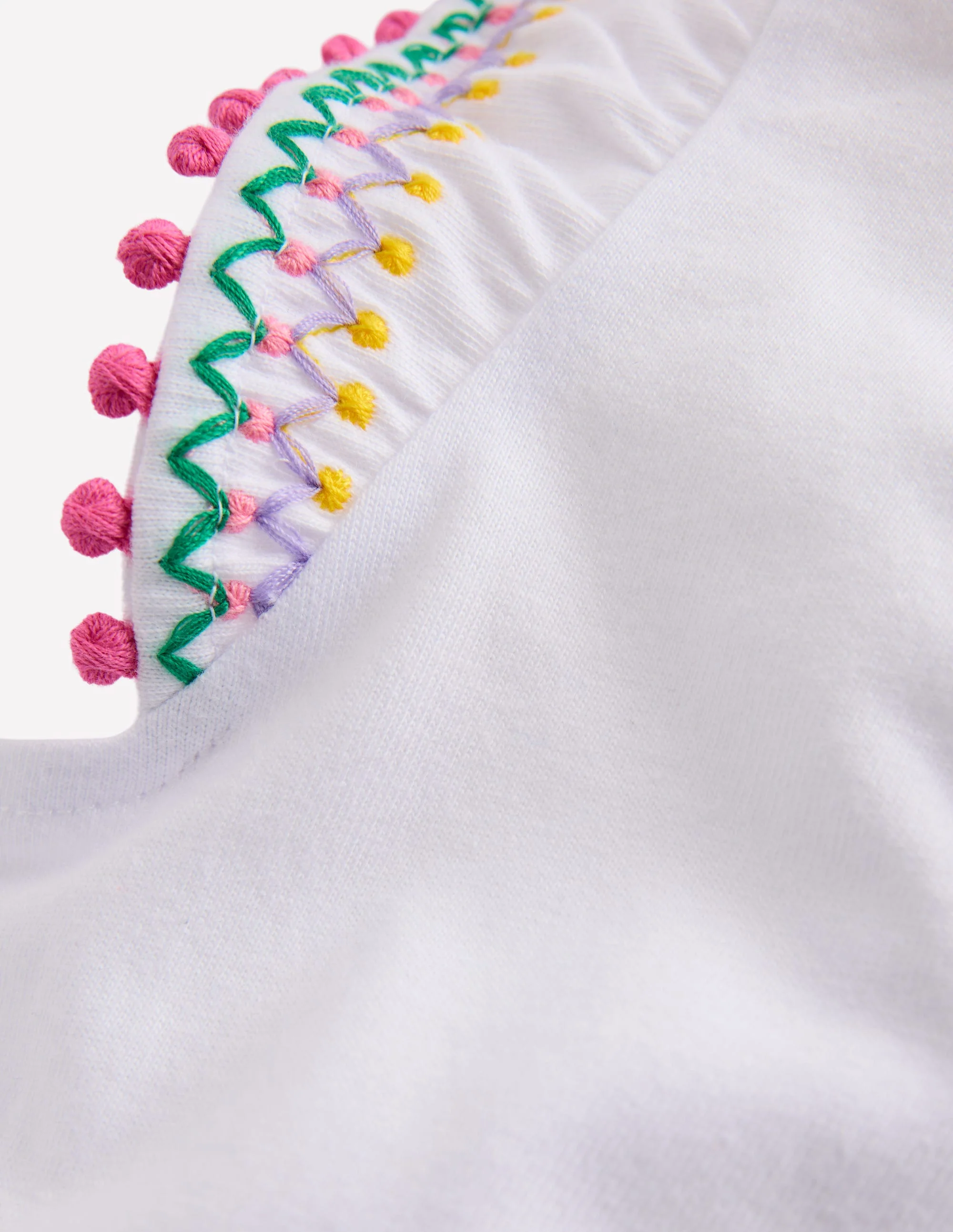 Flutter Sleeve Trim Top-White - Image 3