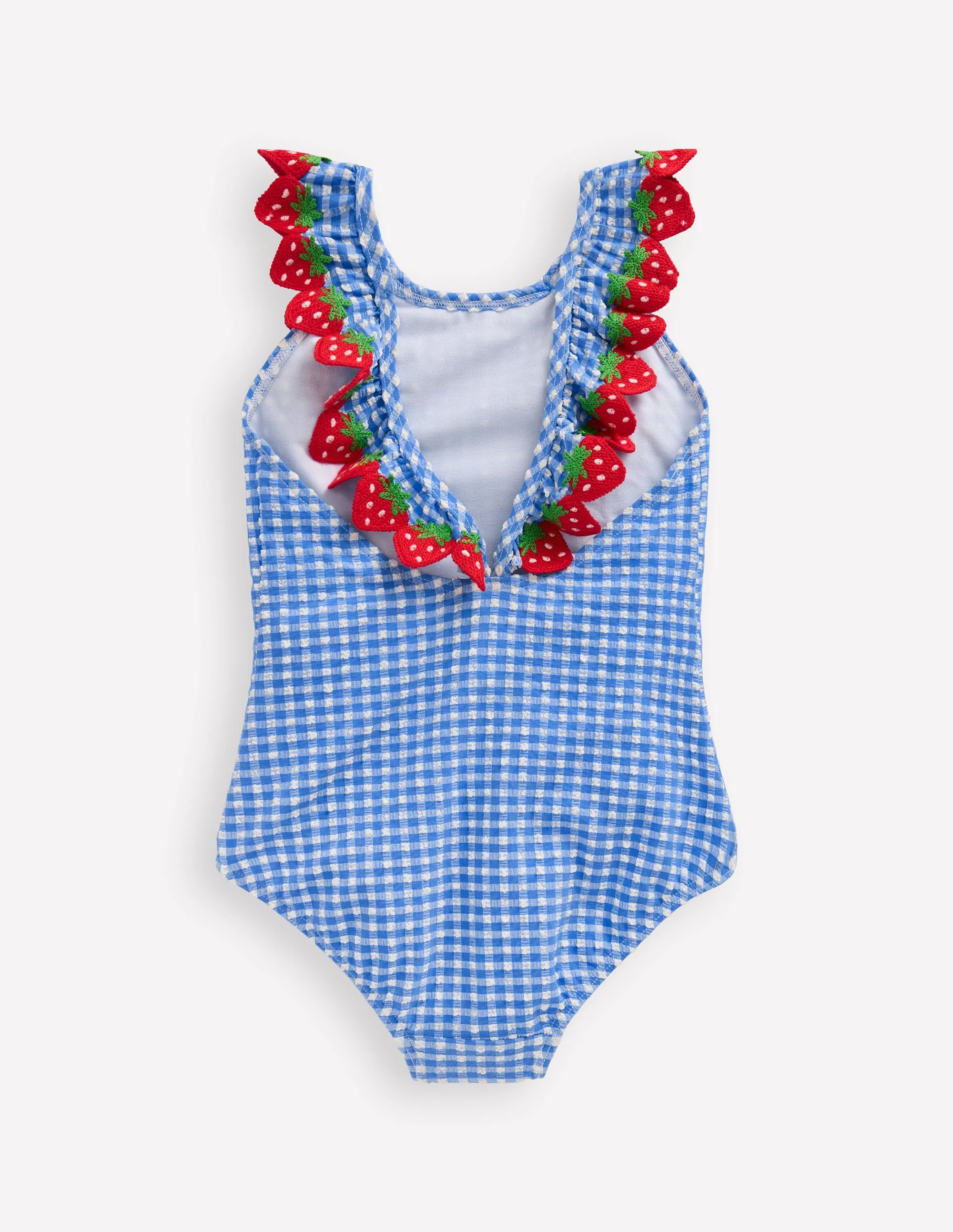 Flutter Trim Swimsuit-Glacier Blue Gingham - Image 4