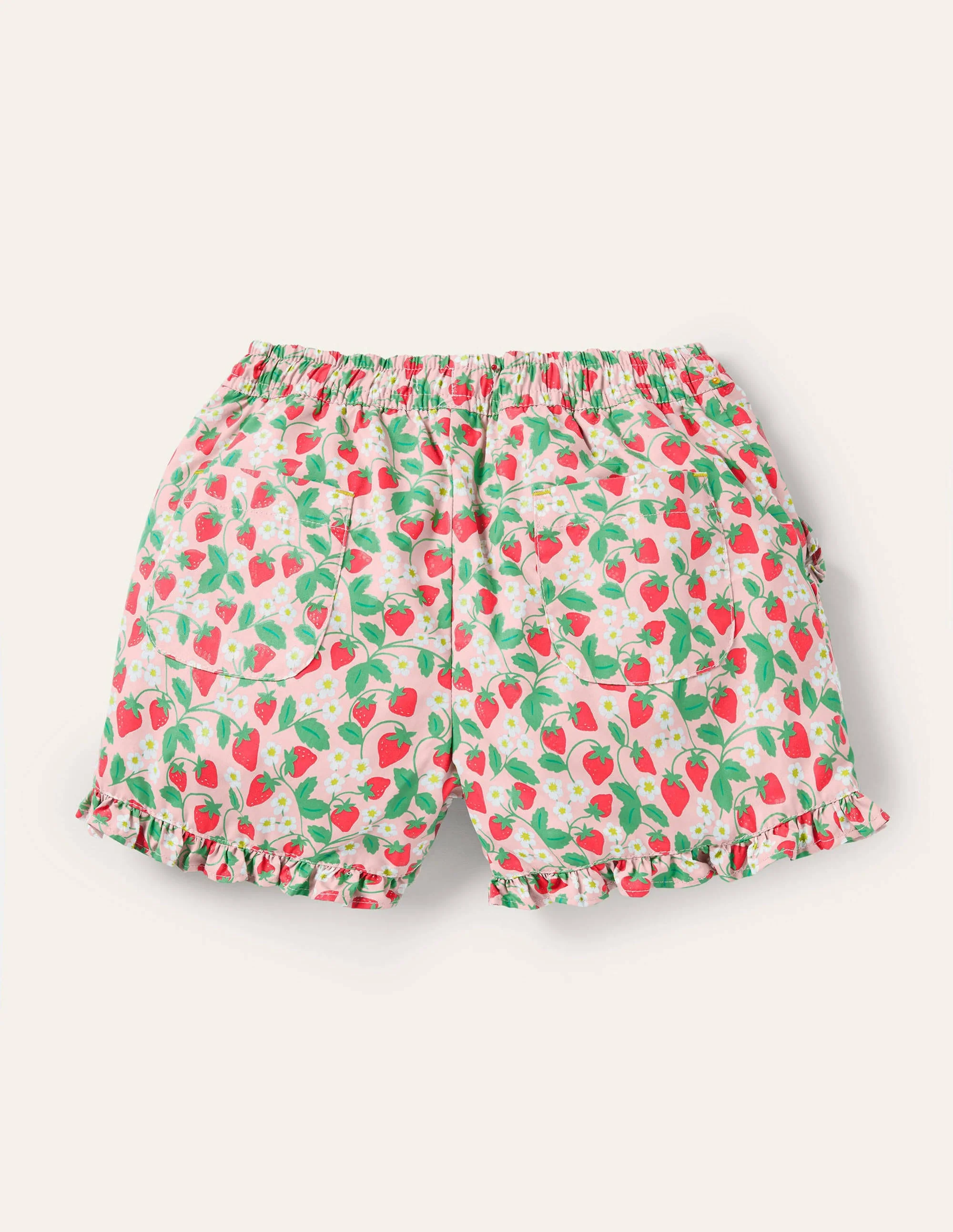 Frill Hem Shorts-Boto Pink Strawberry Ditsy - Image 2