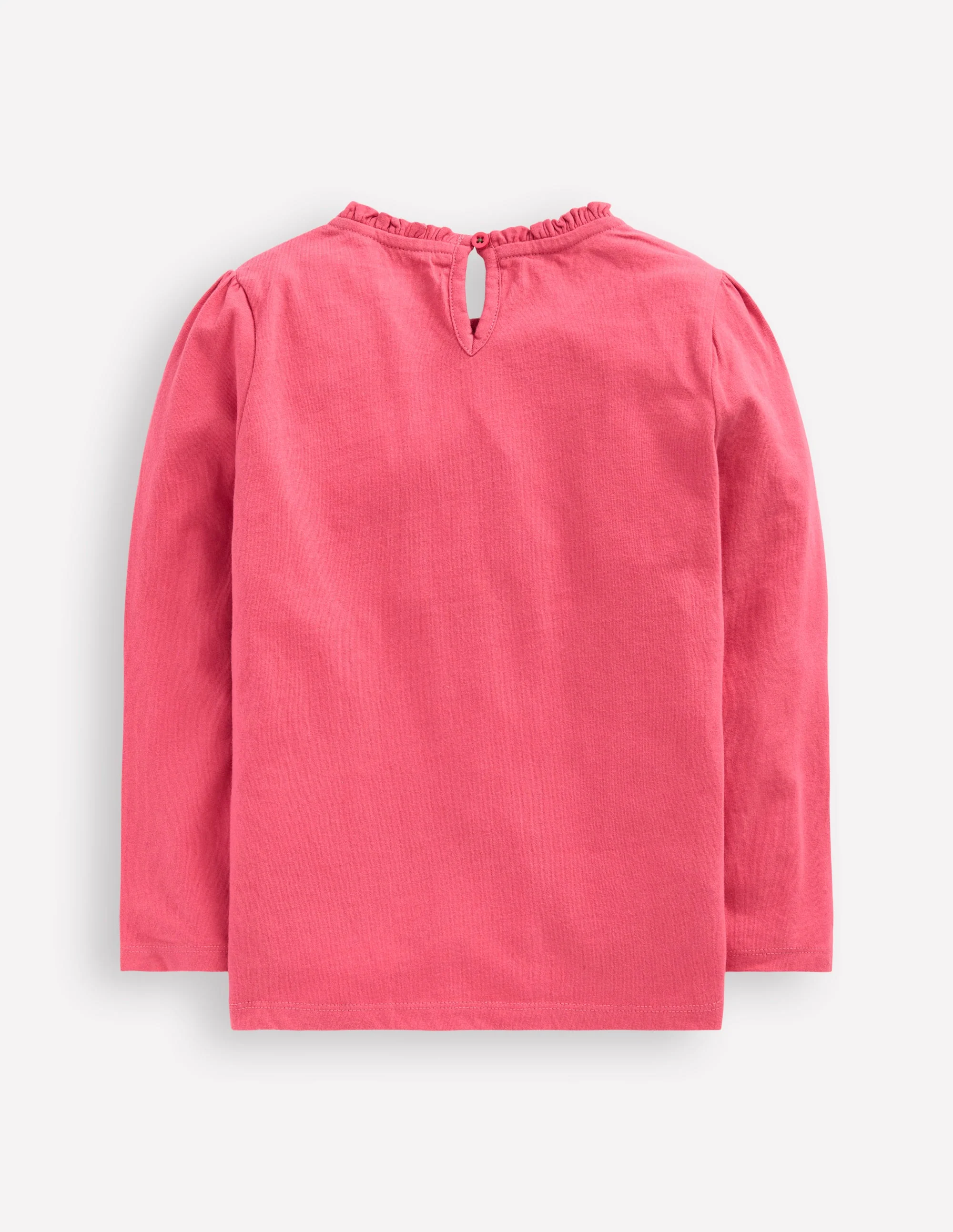 Frill Neck Appliqué T-shirt-Rose Pink Dinosaurs - Image 2