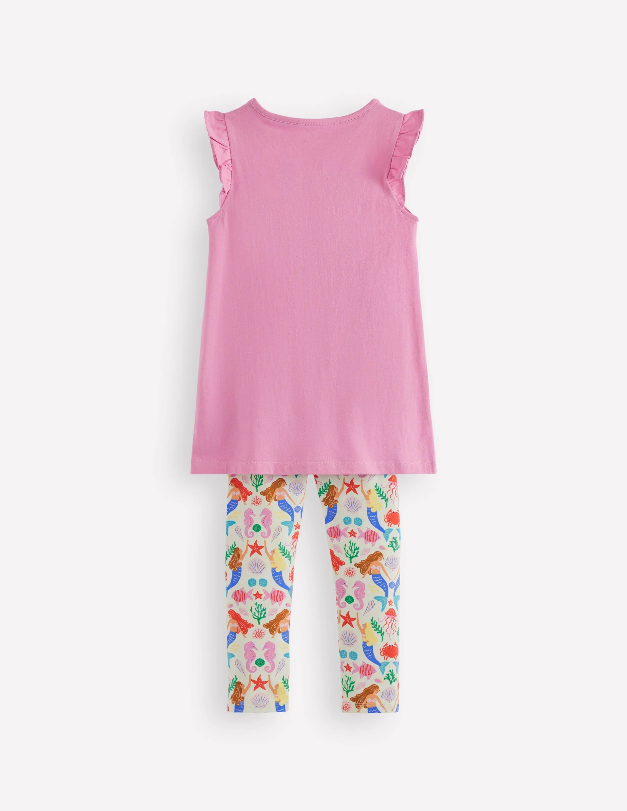 Frill Sleeve Tunic Set-Cosmos Pink Mermaids - Image 2