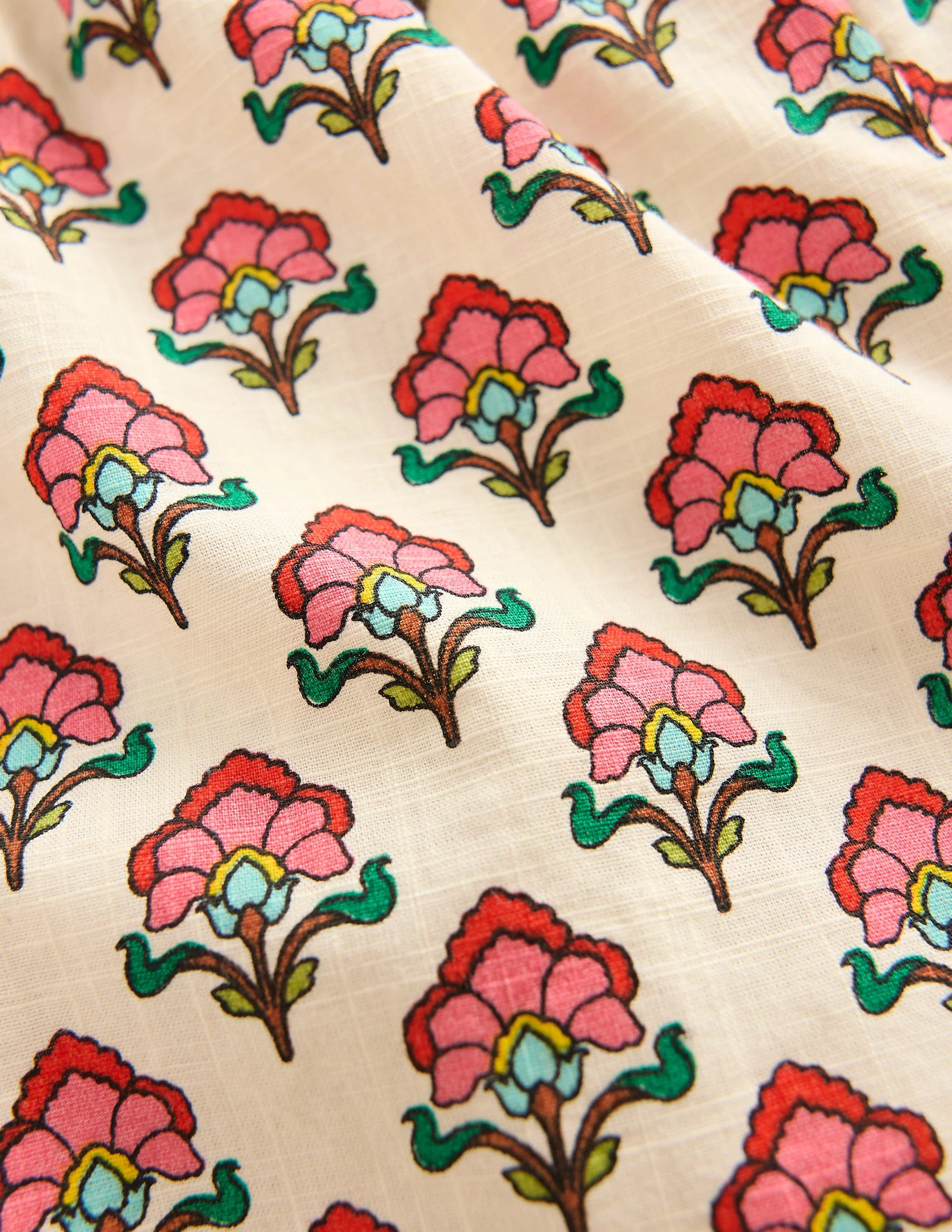 Frill Woven Shorts-Woodblock Ivory Floral - Image 3