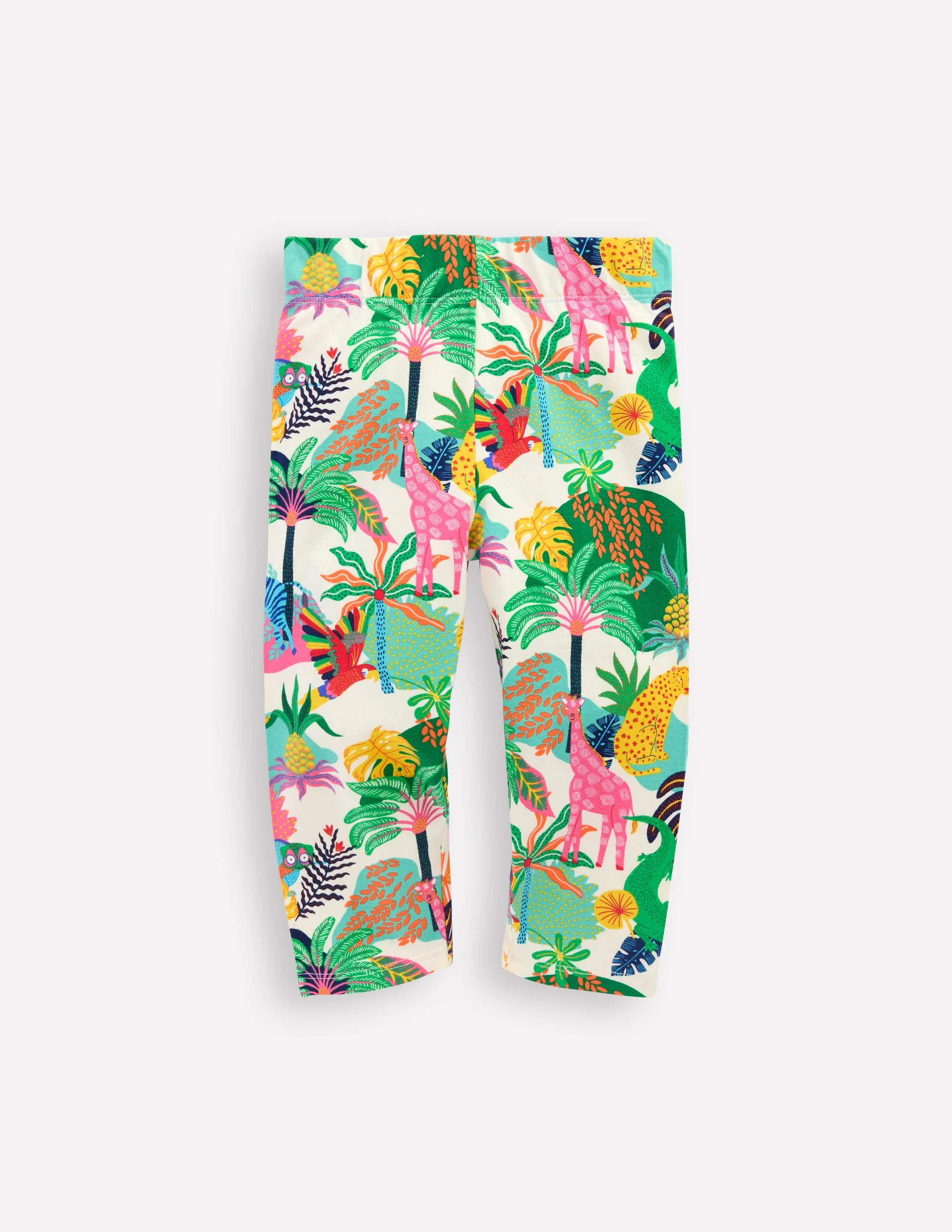 Fun Cropped Leggings-Soft Ivory Multi Jungle