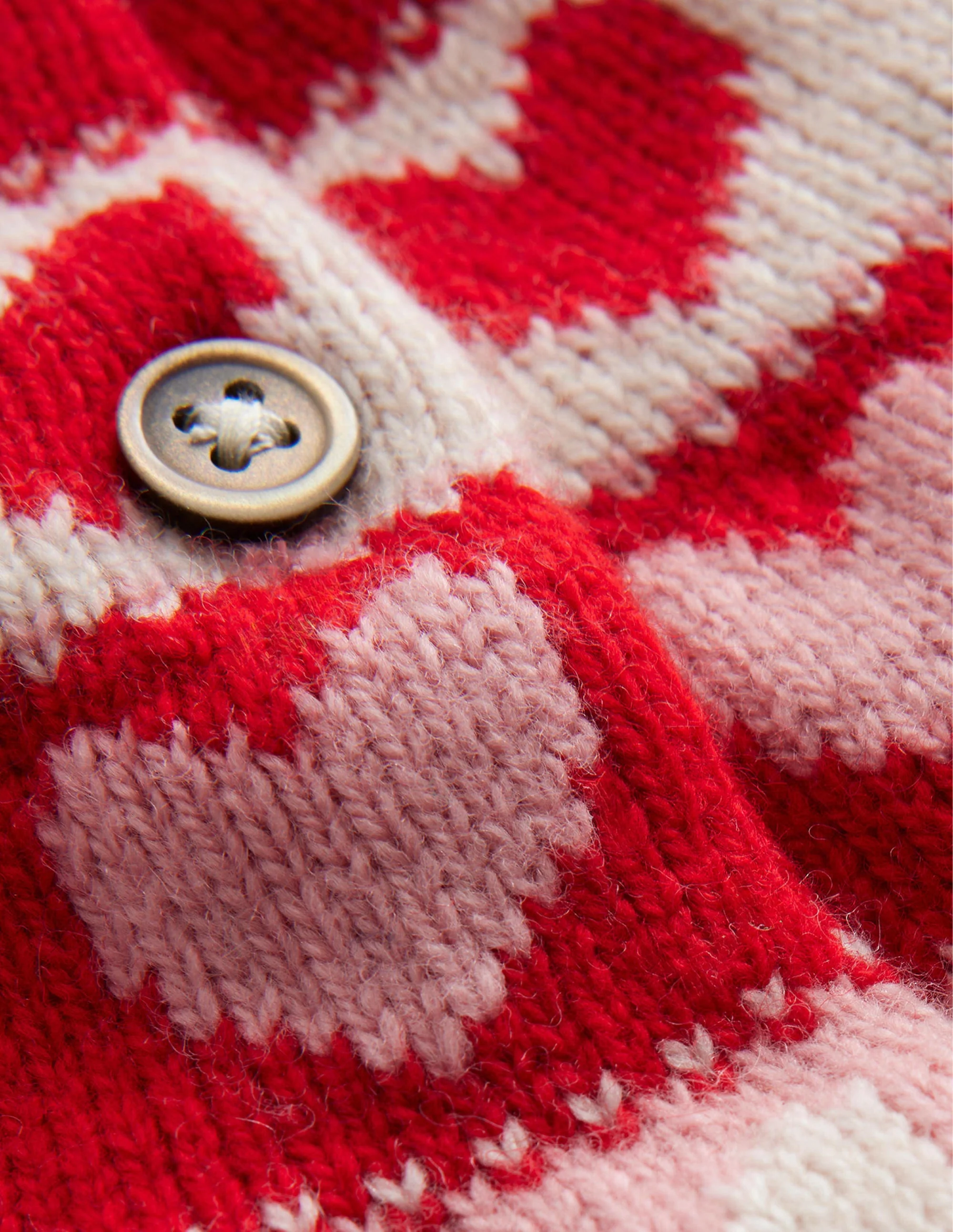 Fun Fair Isle Cardigan-Almond Pink Hearts - Image 3