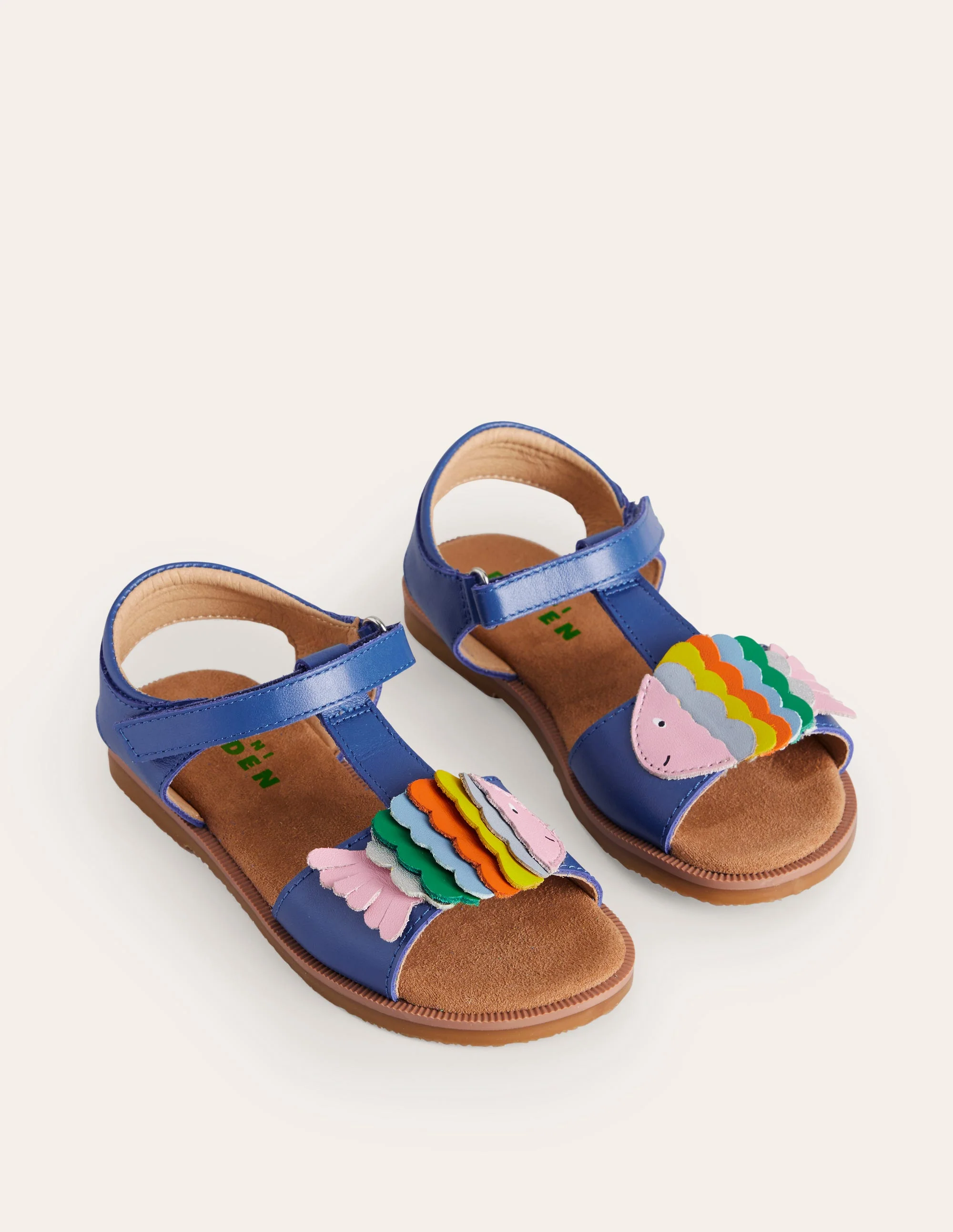 Fun Leather Sandals-Blue Multi Fish - Image 2