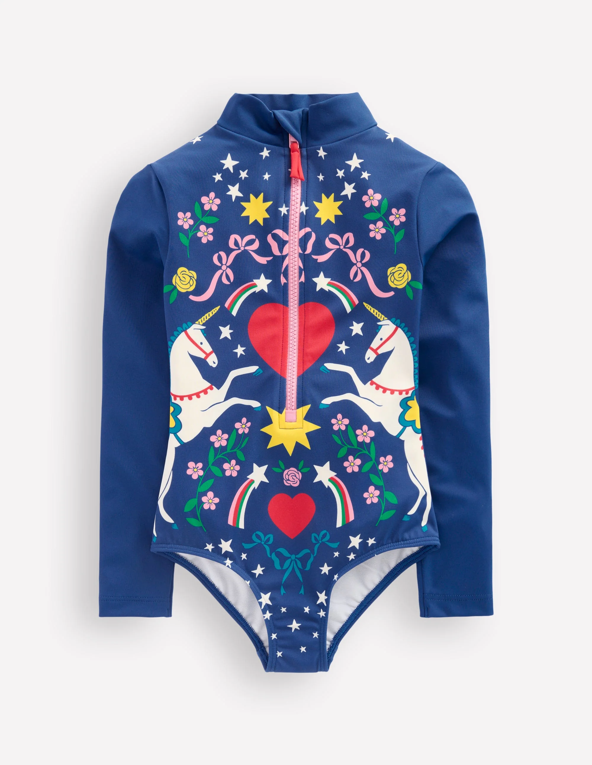 Fun Long-sleeved Swimsuit-Sapphire Unicorn Placement