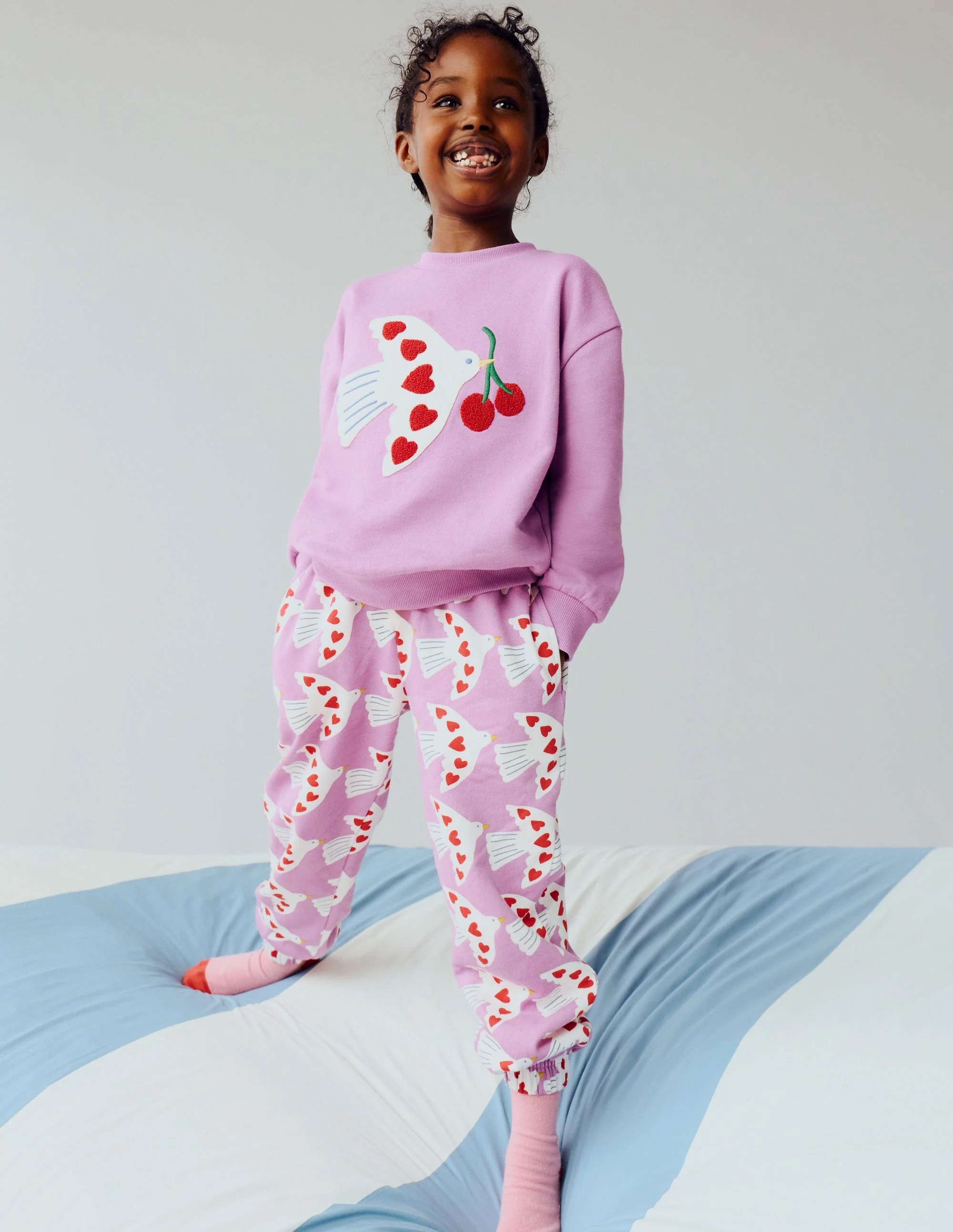 Fun Printed Jogger-Purple Doves - Image 4