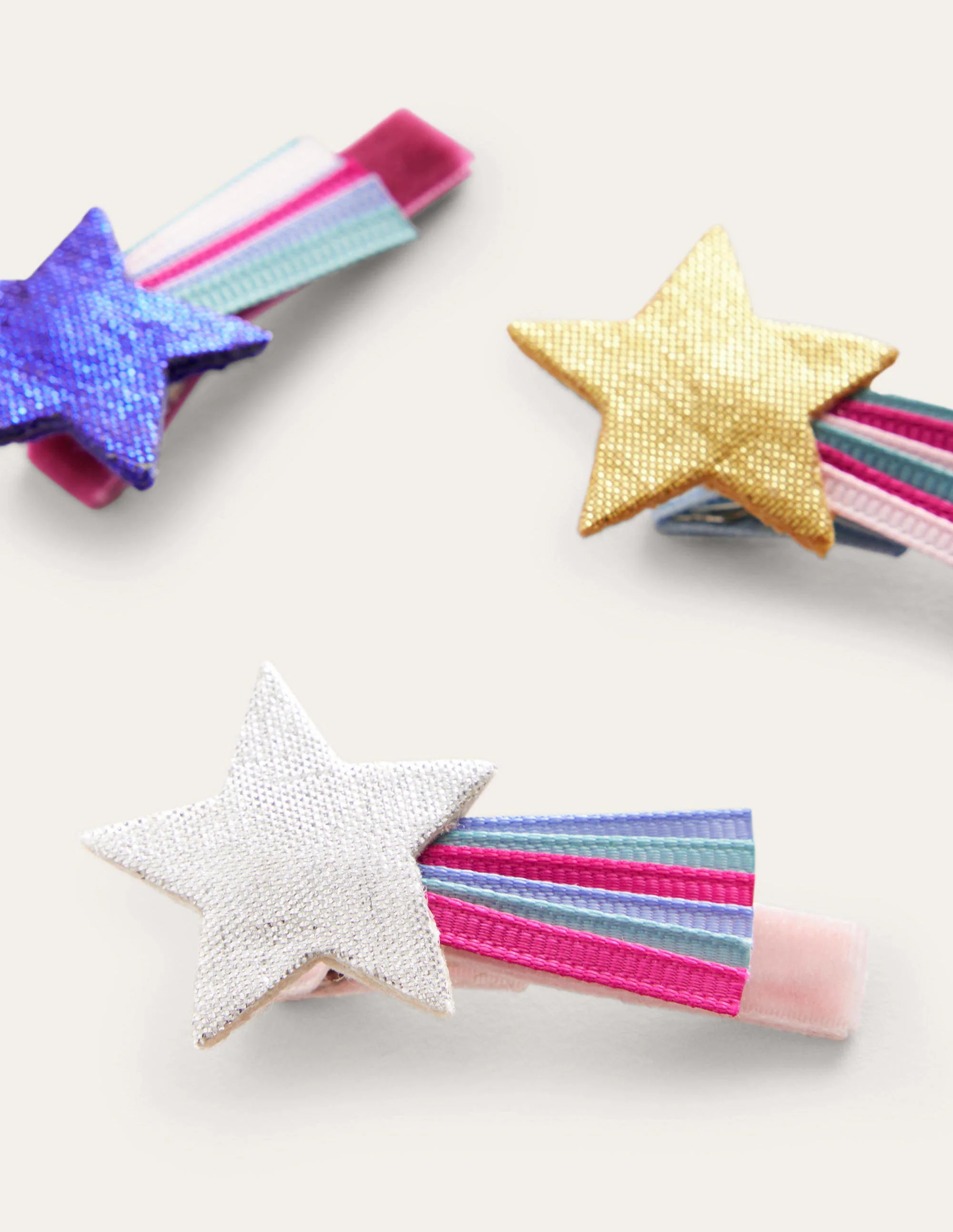 Hair Clips 3 Pack-Metallic Stars - Image 2