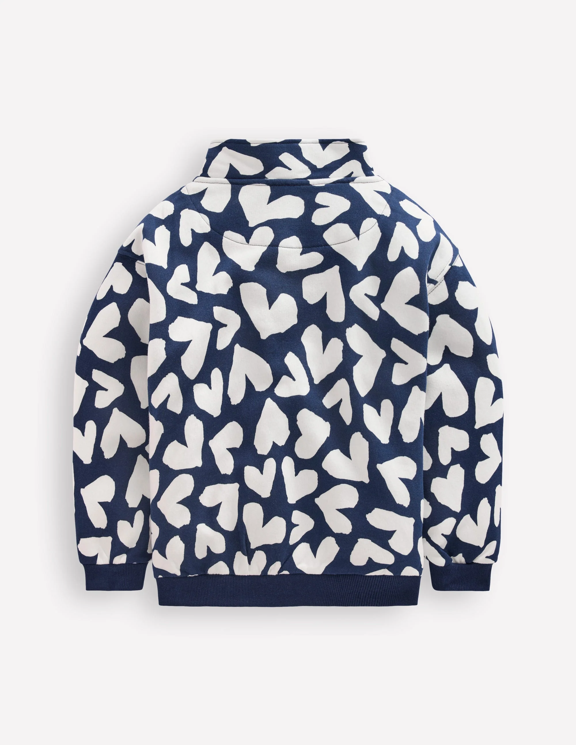 Half-zip Sweatshirt-Navy Hearts - Image 2