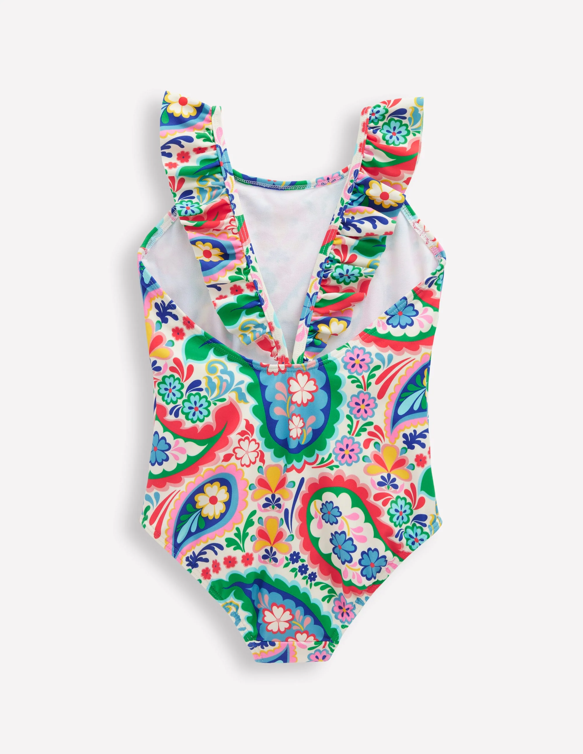 Hallie Frill Strap Swimsuit-Ivory Paisley - Image 2