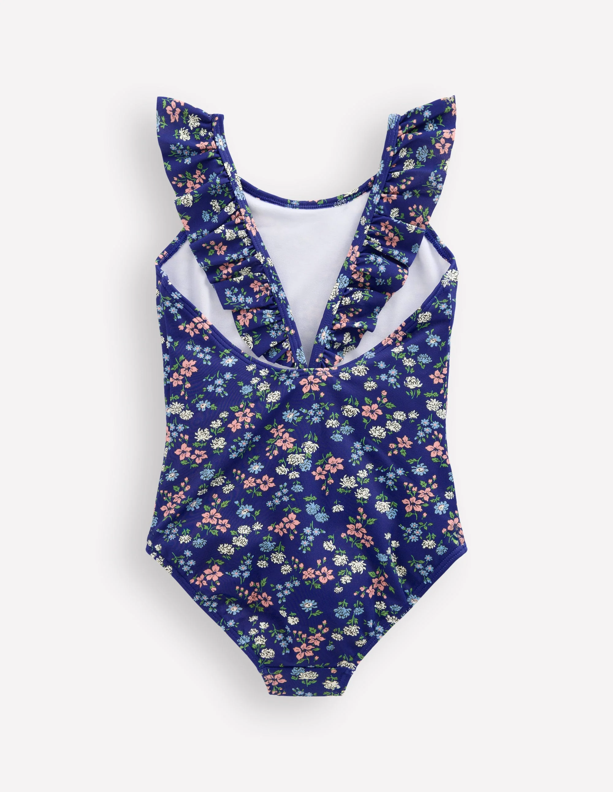 Hallie Frill Strap Swimsuit-Sapphire Blue Meadow Floral - Image 2