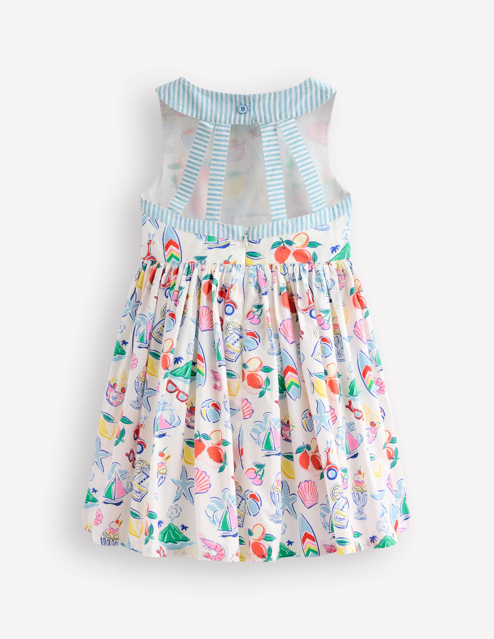 Harlow Back Detail Dress-Ivory Holiday Print - Image 3