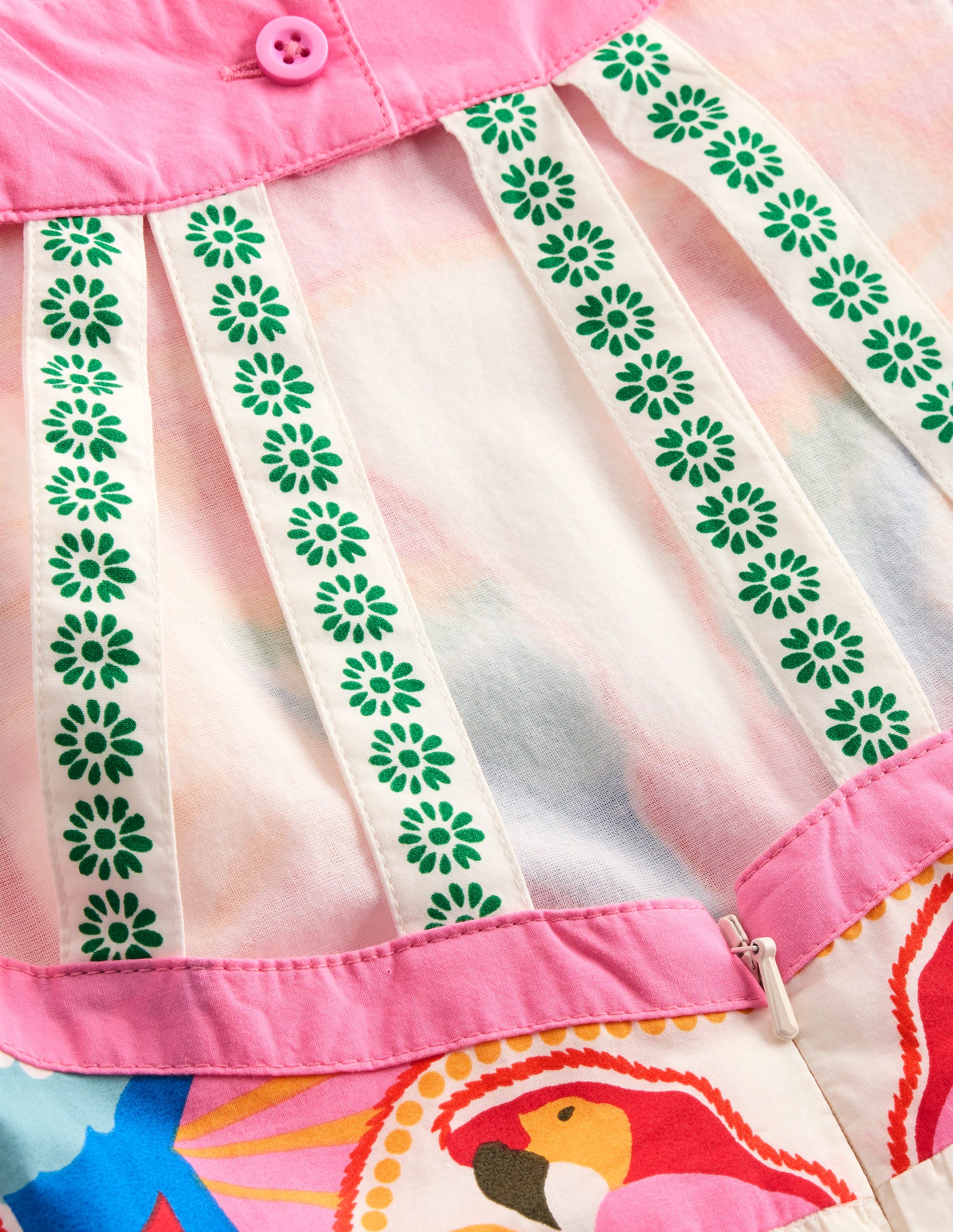 Harlow Back Detail Dress-Multi Parrot - Image 3