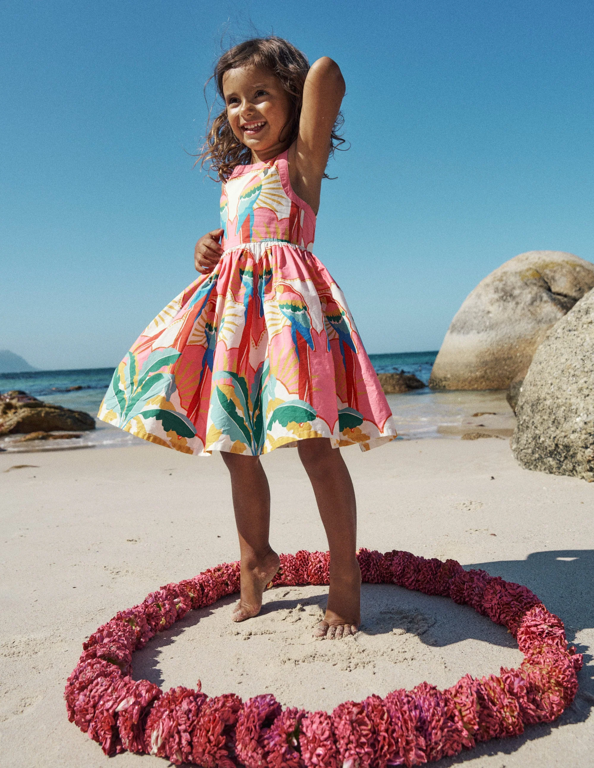 Harlow Back Detail Dress-Multi Parrot - Image 4