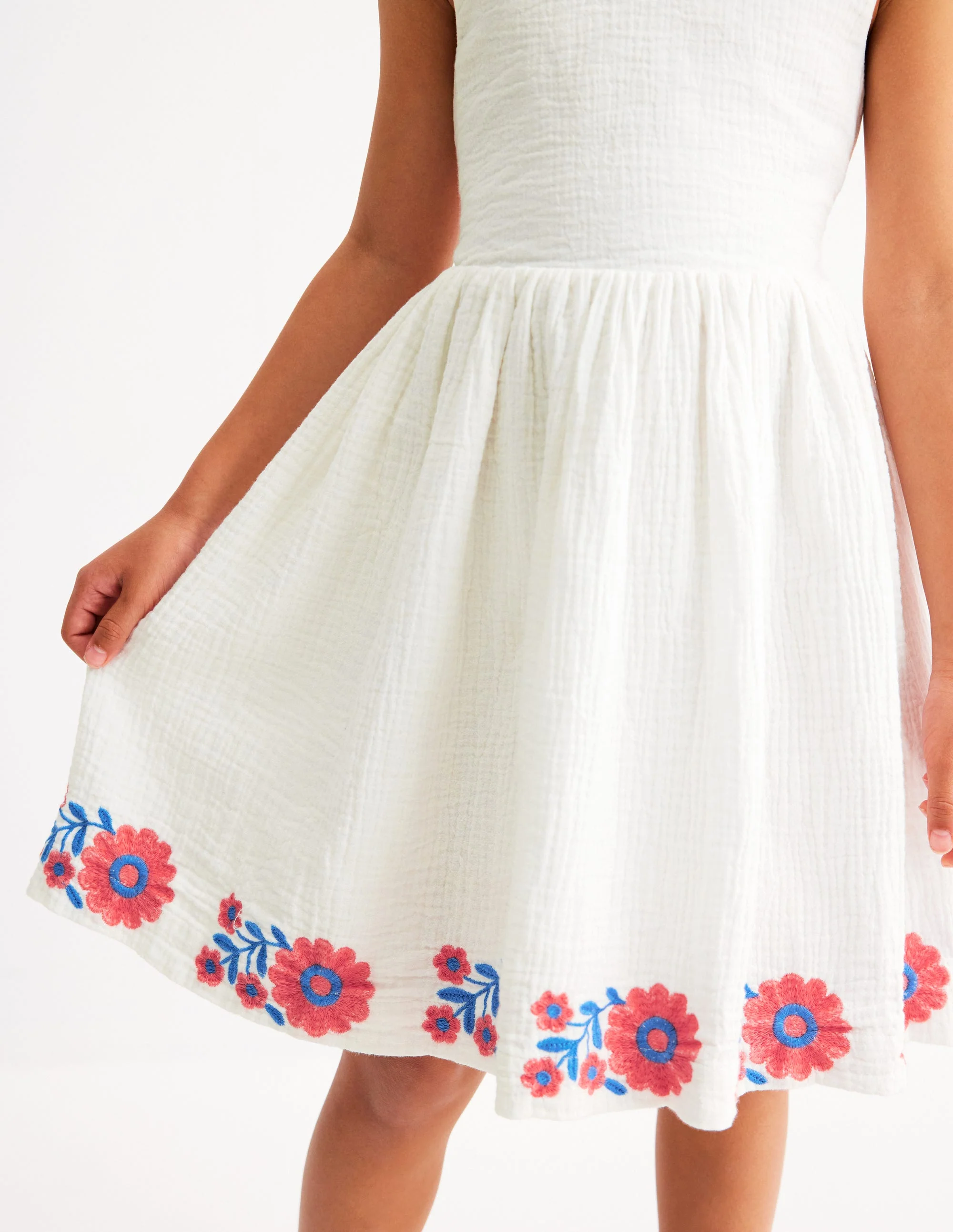 Harper Cross-Back Dress-White Embroidered - Image 2