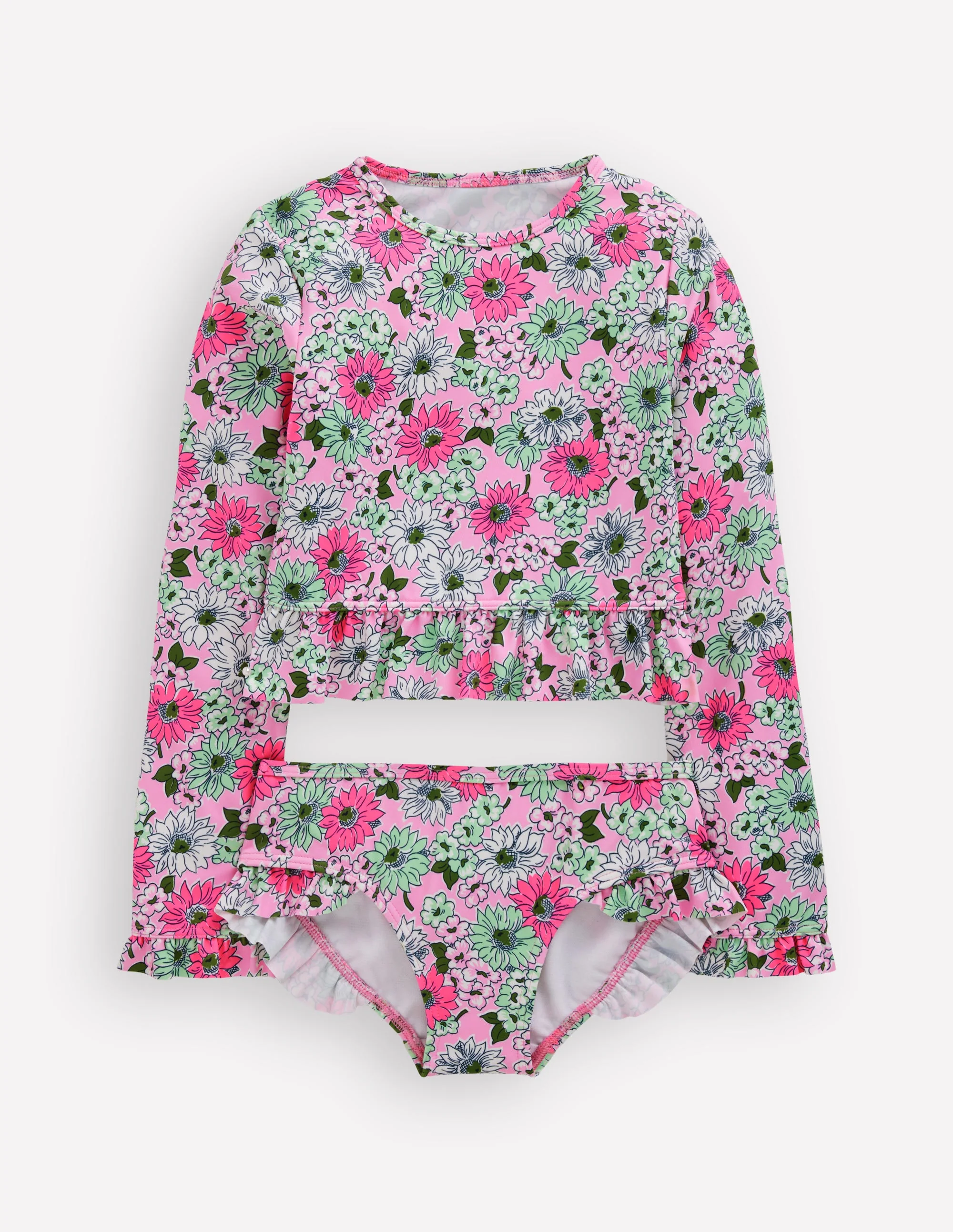 Hem Frill Rash Vest Set-Lilac Chiffon Cornflower