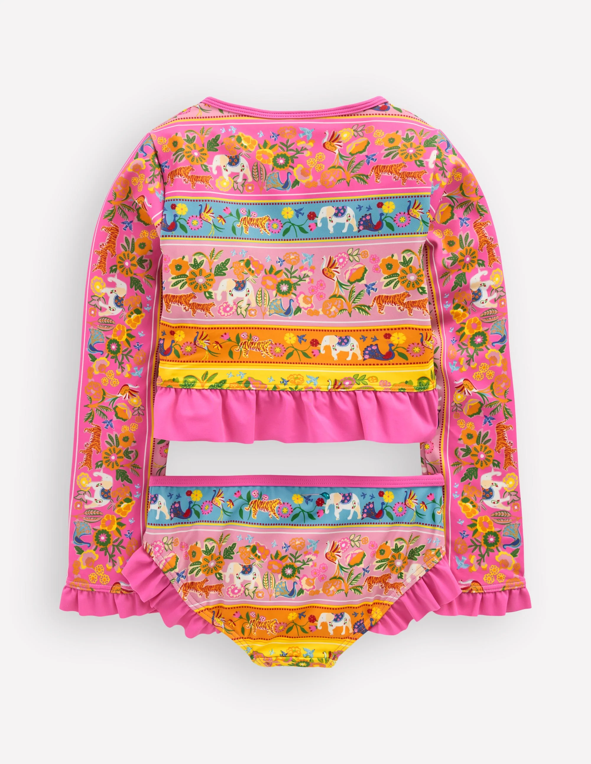 Hem Frill Rash Vest Set-Multi Tropical Animals - Image 3