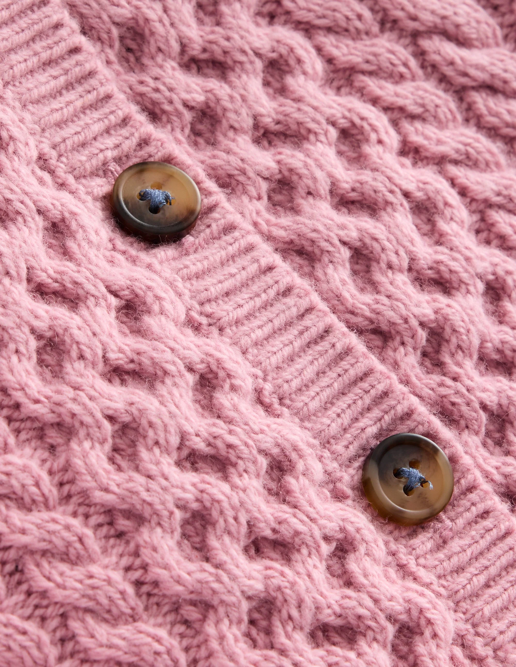 Heritage Cable Cardigan-Vintage Pink - Image 3